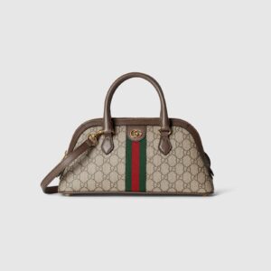 Replica Designer Bag GUCCI Ophidia small top handle bag beige and ebony GG Supreme