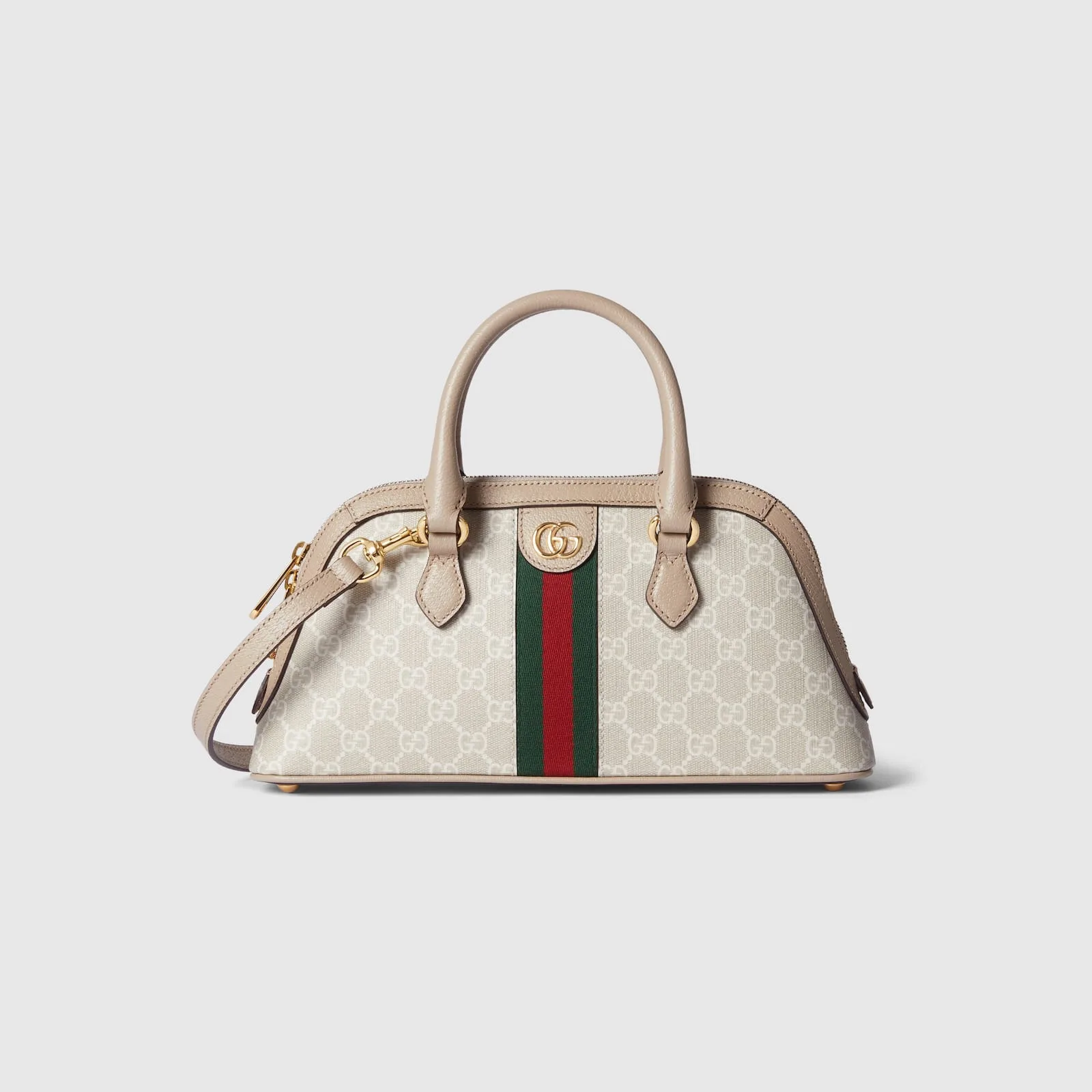 Replica Designer Bags Gucci replica Ophidia small top handle bag beige and white GG Supreme