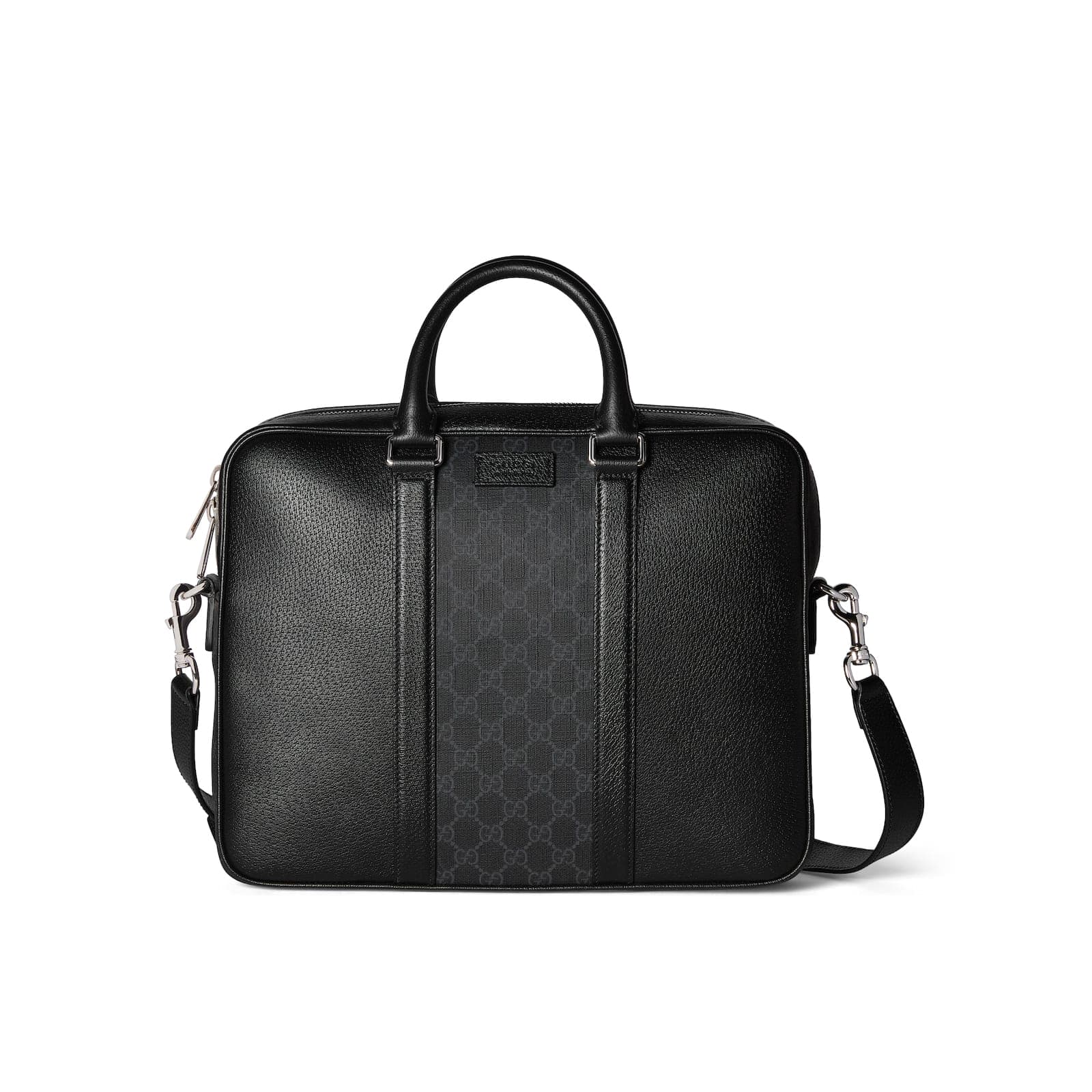 Replica Designer Bags Gucci Replica Bags Medium GG briefcase with tag black leather