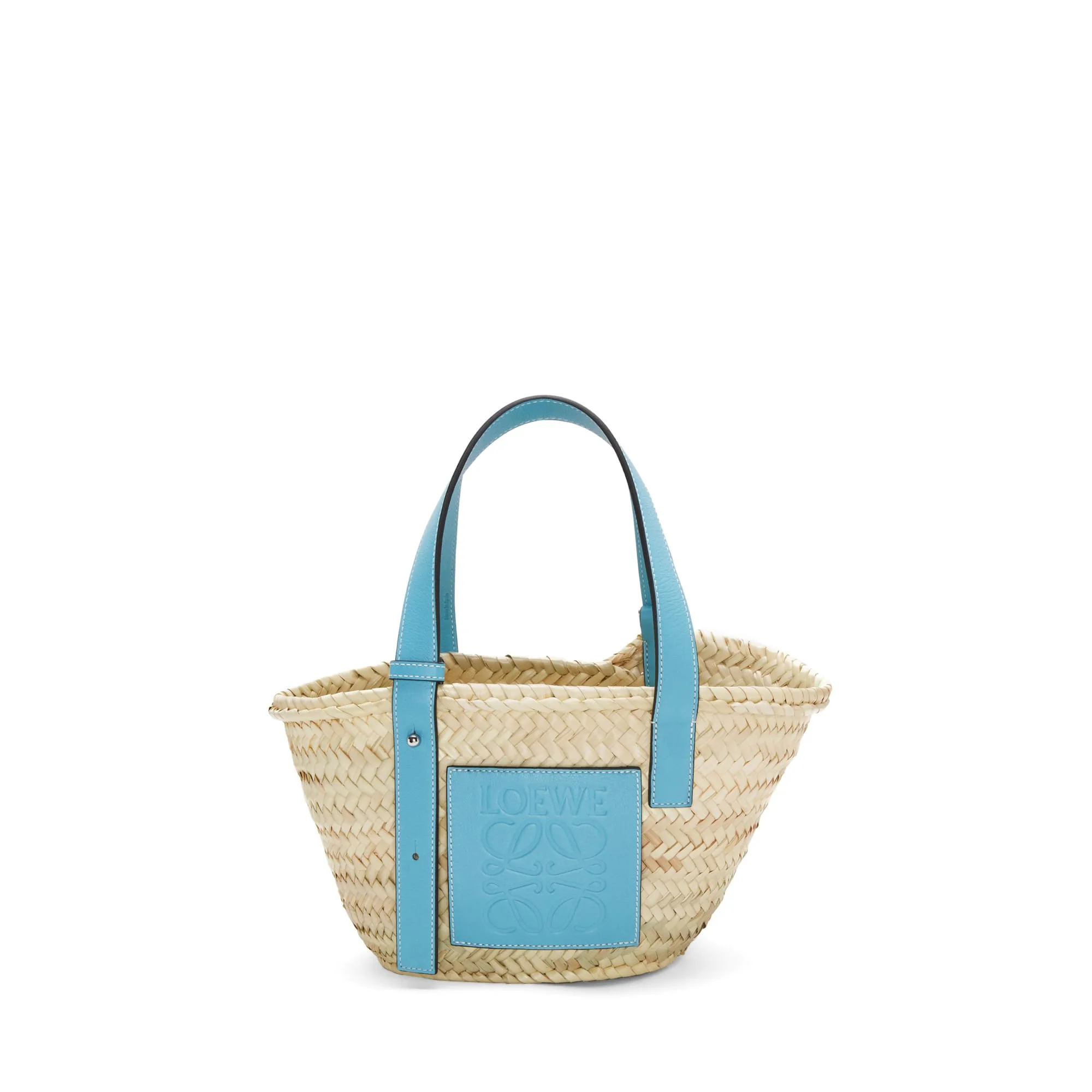 LOEWE Replica bags Small Basket bag in palm leaf and Calfskin
