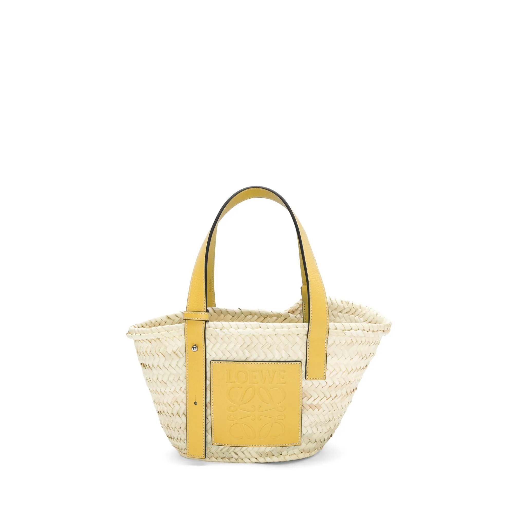 LOEWE Replica bags Small Basket bag in palm leaf and Calfskin