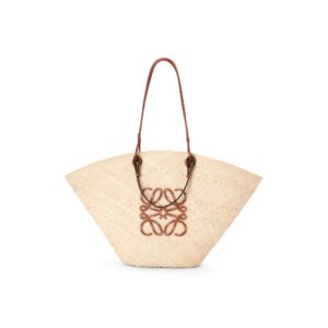 LOEWE Replica Designer Bag Large Anagram Basket bag in iraca palm and Calfskin