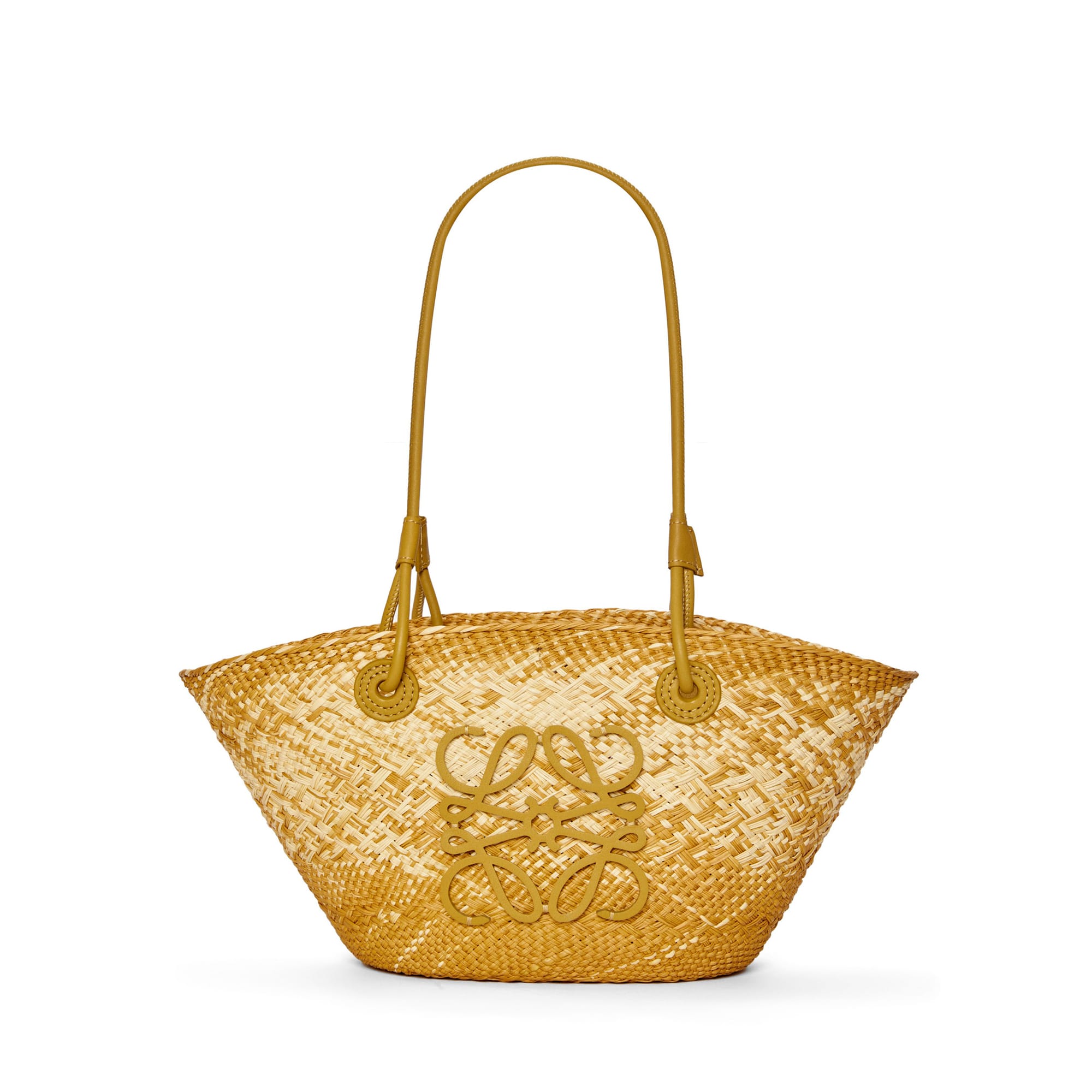 LOEWE Replica bags Small Anagram basket bag in iraca palm and Calfskin