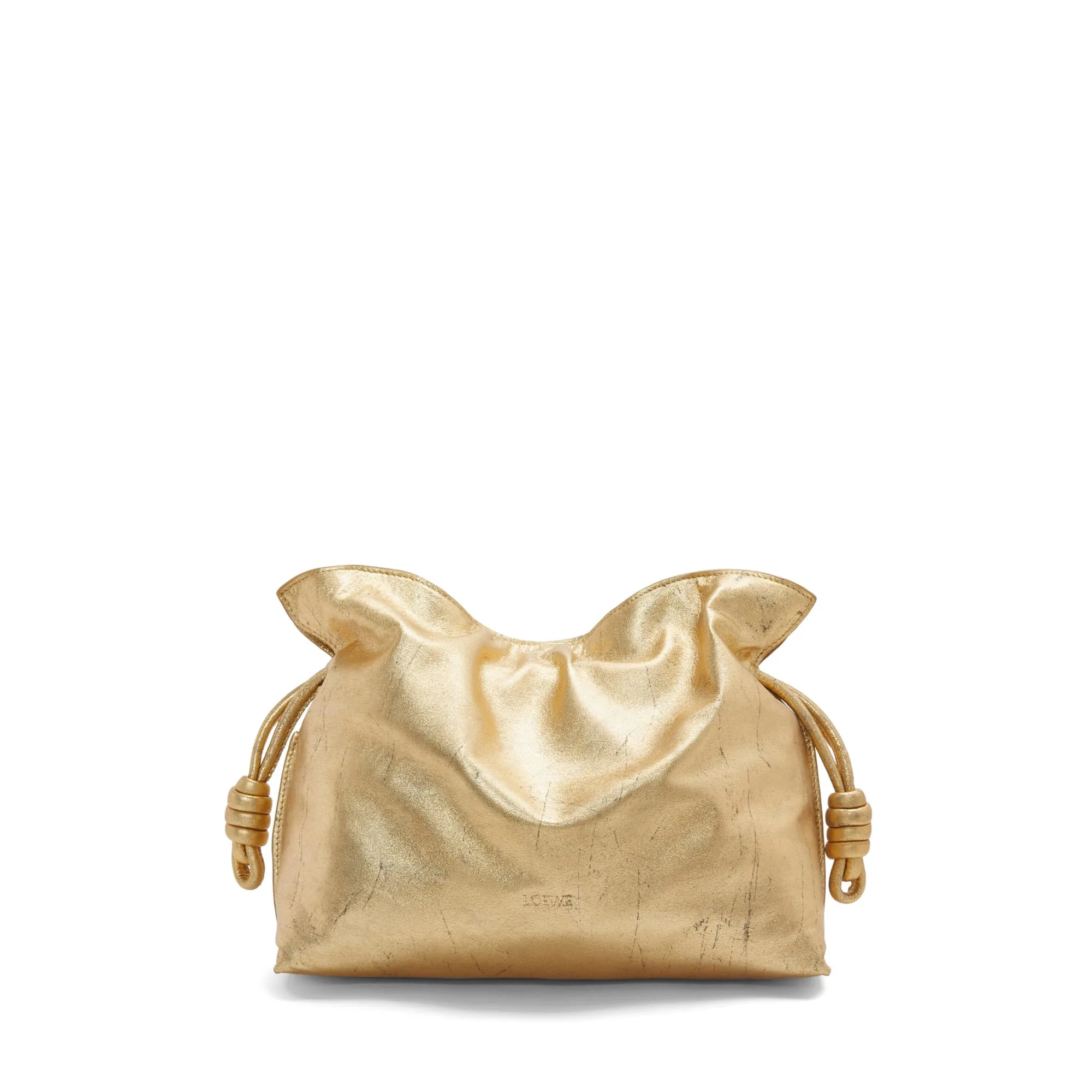 LOEWE Replica bags Medium Flamenco clutch in metallic Lambskin