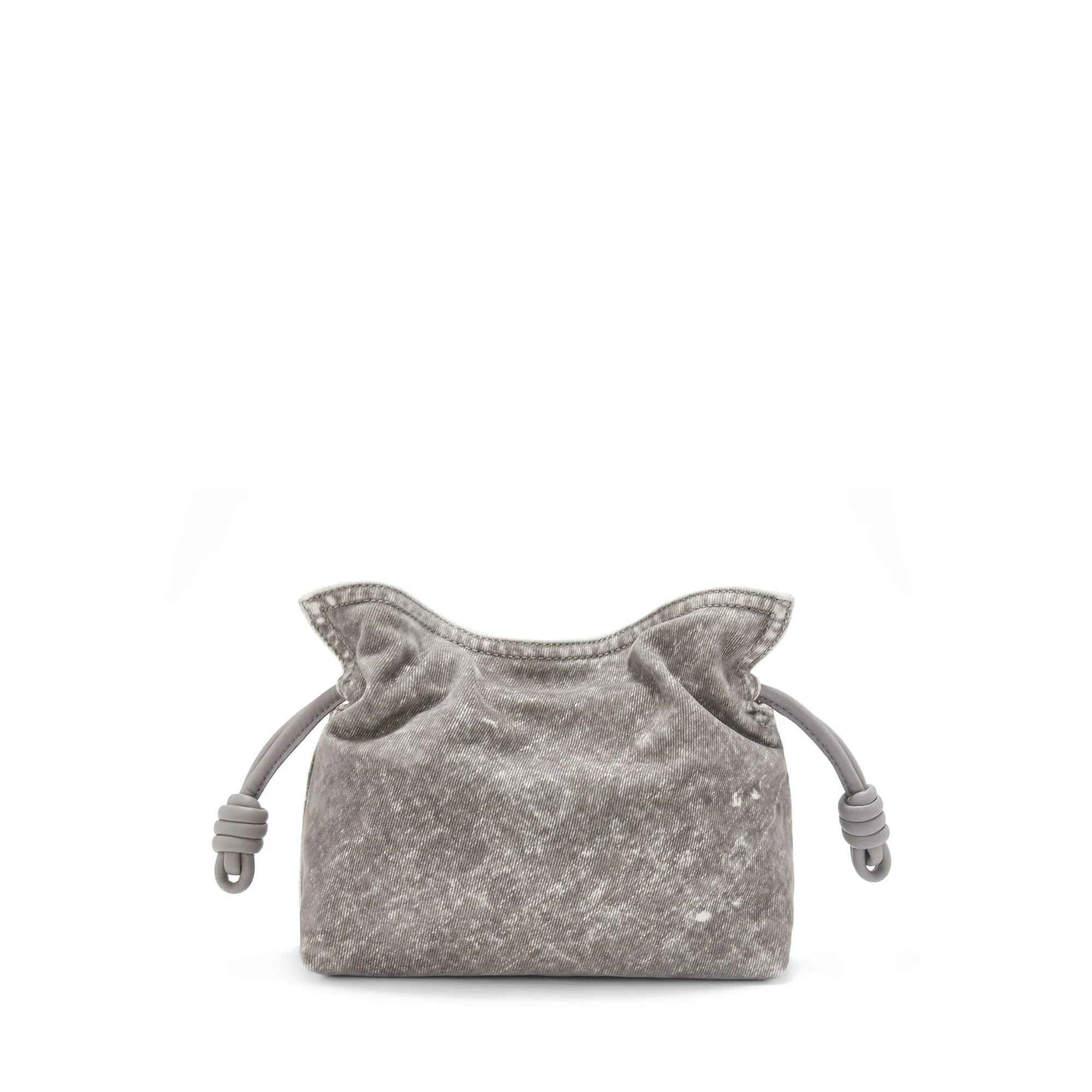 LOEWE Replica bags Mini Flamenco clutch in flocked denim
