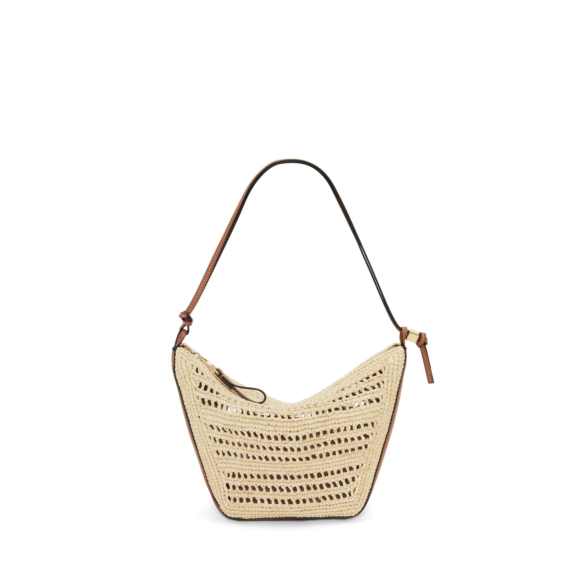 LOEWE Replica bags Mini Hammock Hobo in Raffia and Calfskin