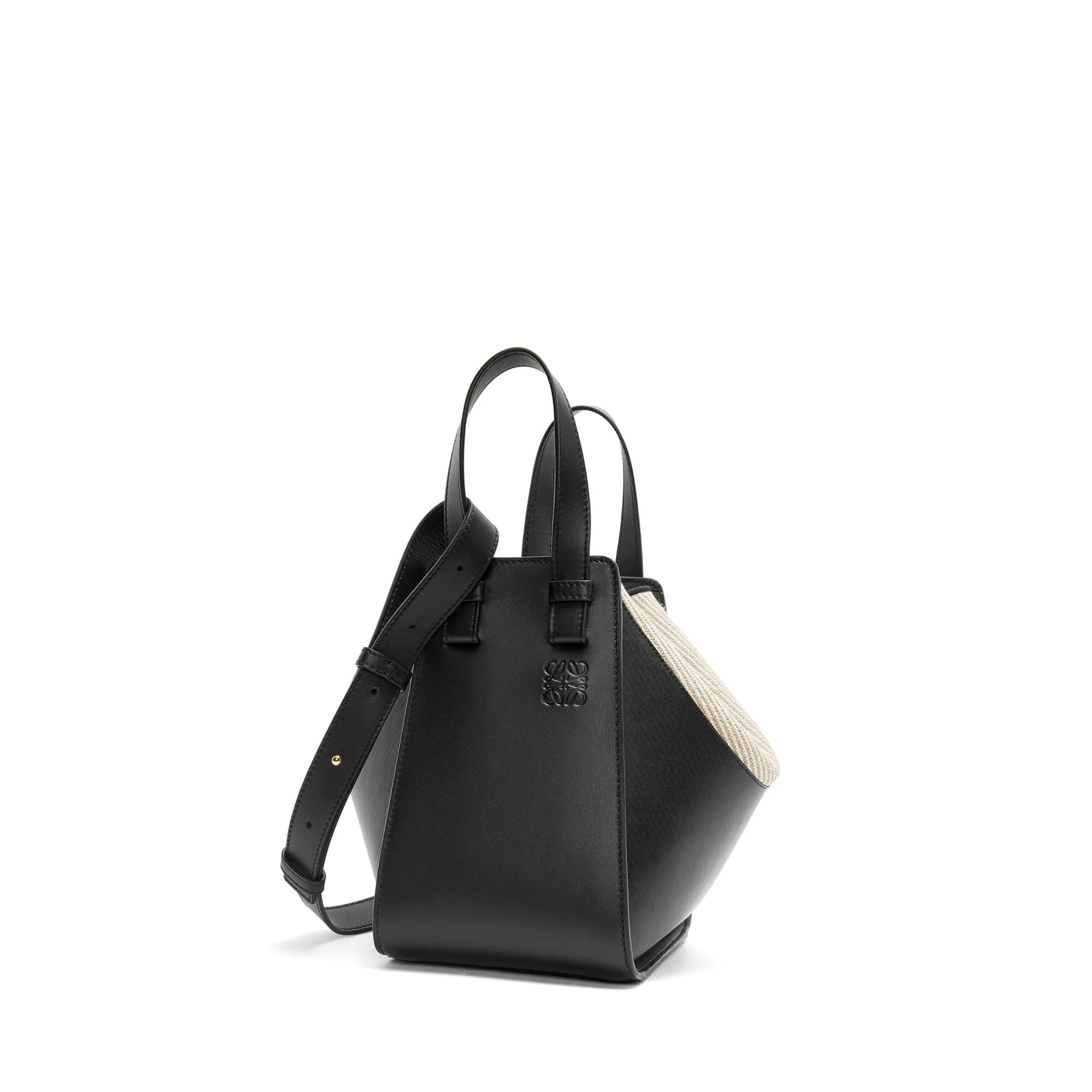 LOEWE Replica bags Compact Hammock bag in mellow Calfskin and Canvas