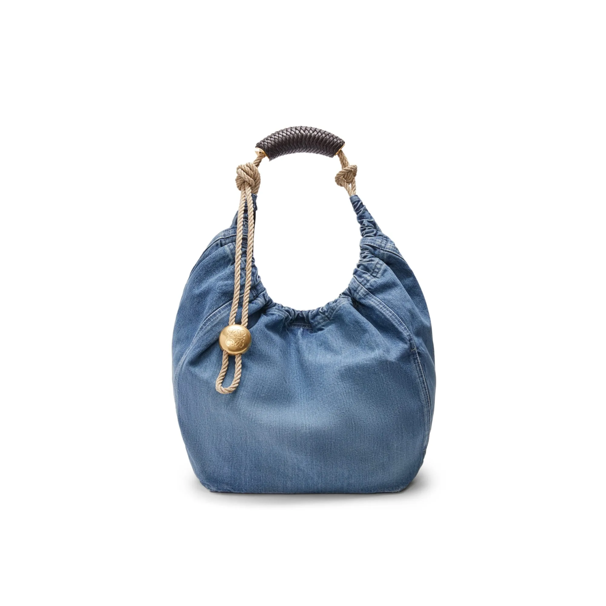 LOEWE Replica bags Medium Squeeze bag in washed denim