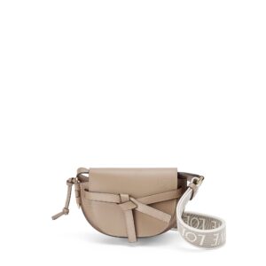 LOEWE Replica Designer Bag Mini Gate Dual bag in soft Calfskin and jacquard