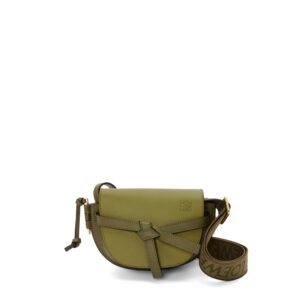 LOEWE Replica Designer Bag Mini Gate Dual bag in soft Calfskin and jacquard