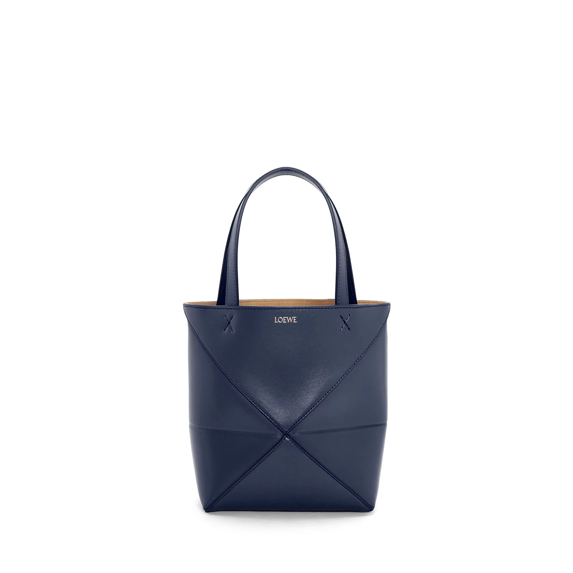 LOEWE Replica bags Mini Puzzle Fold Tote in shiny Calfskin