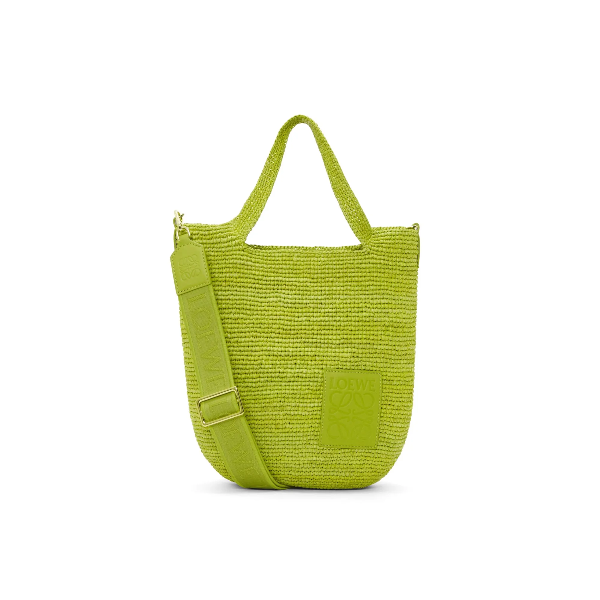 LOEWE Replica bags Mini Slit bag in Raffia and Calfskin