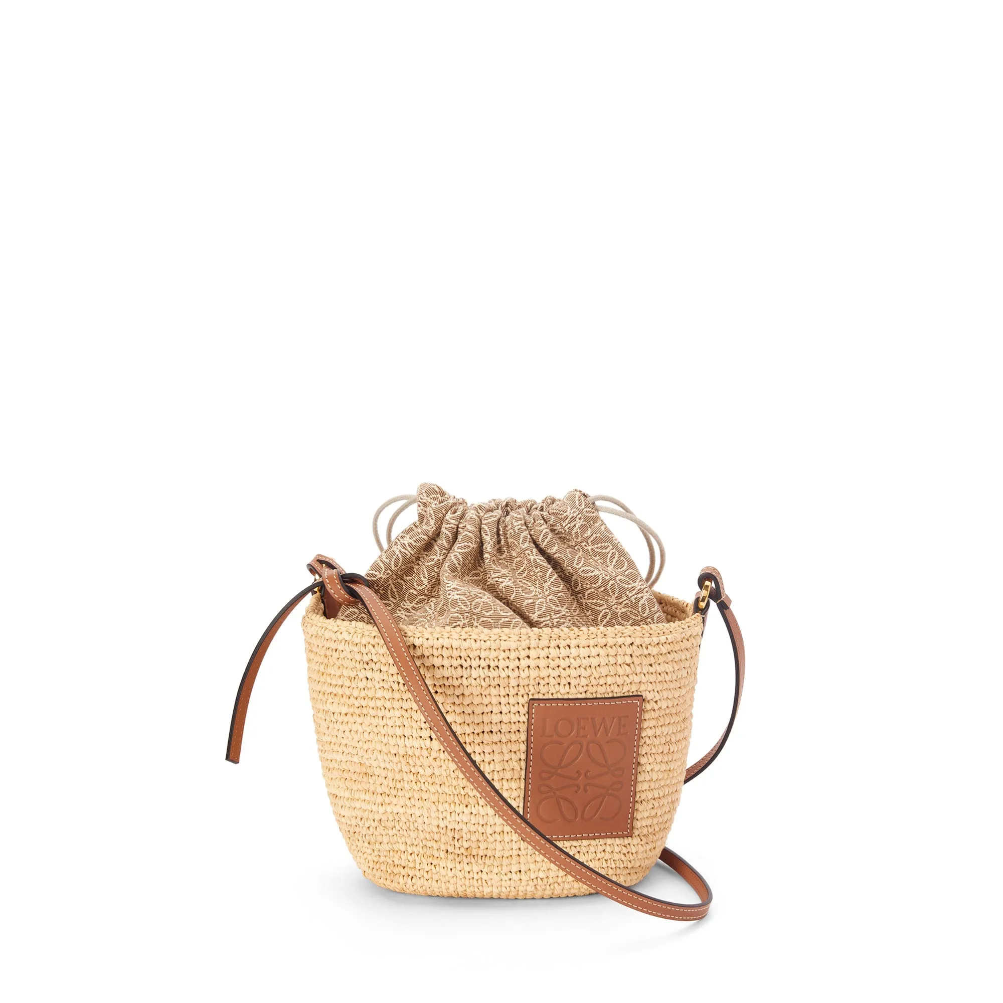 LOEWE Replica bags Pochette bag in Raffia and Calfskin