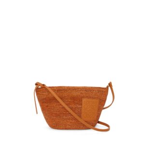 LOEWE Replica Designer Bag Slit Pochette bag in Raffia and Calfskin