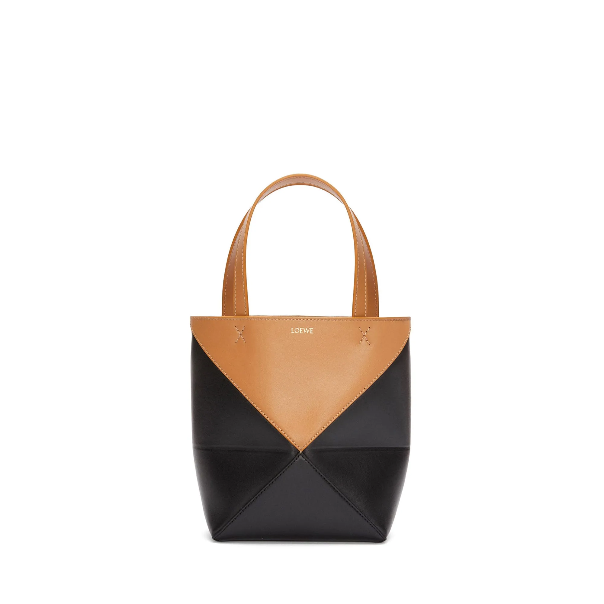 LOEWE Replica bags Mini Puzzle Fold Tote in shiny Calfskin