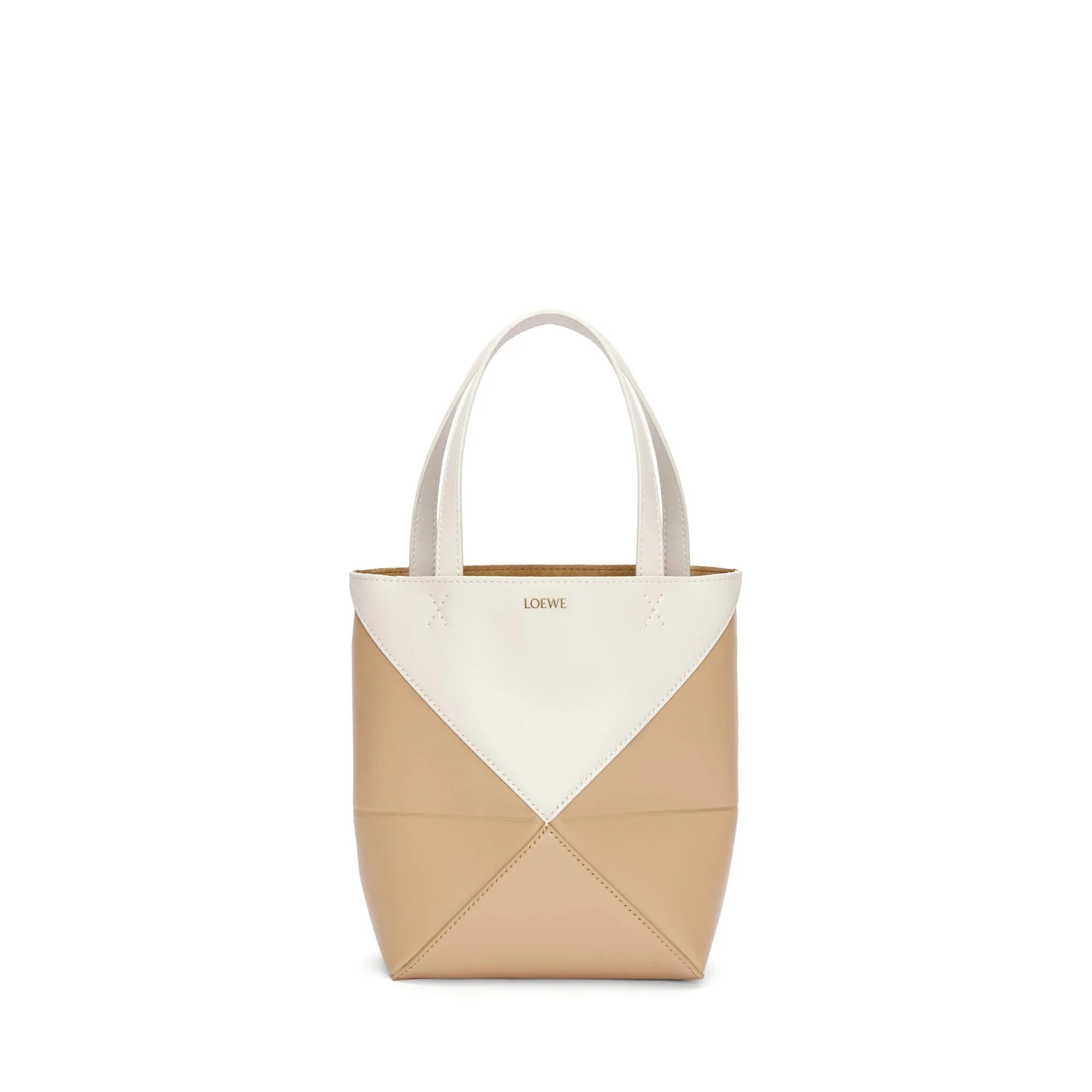 LOEWE Replica bags Mini Puzzle Fold Tote in shiny Calfskin