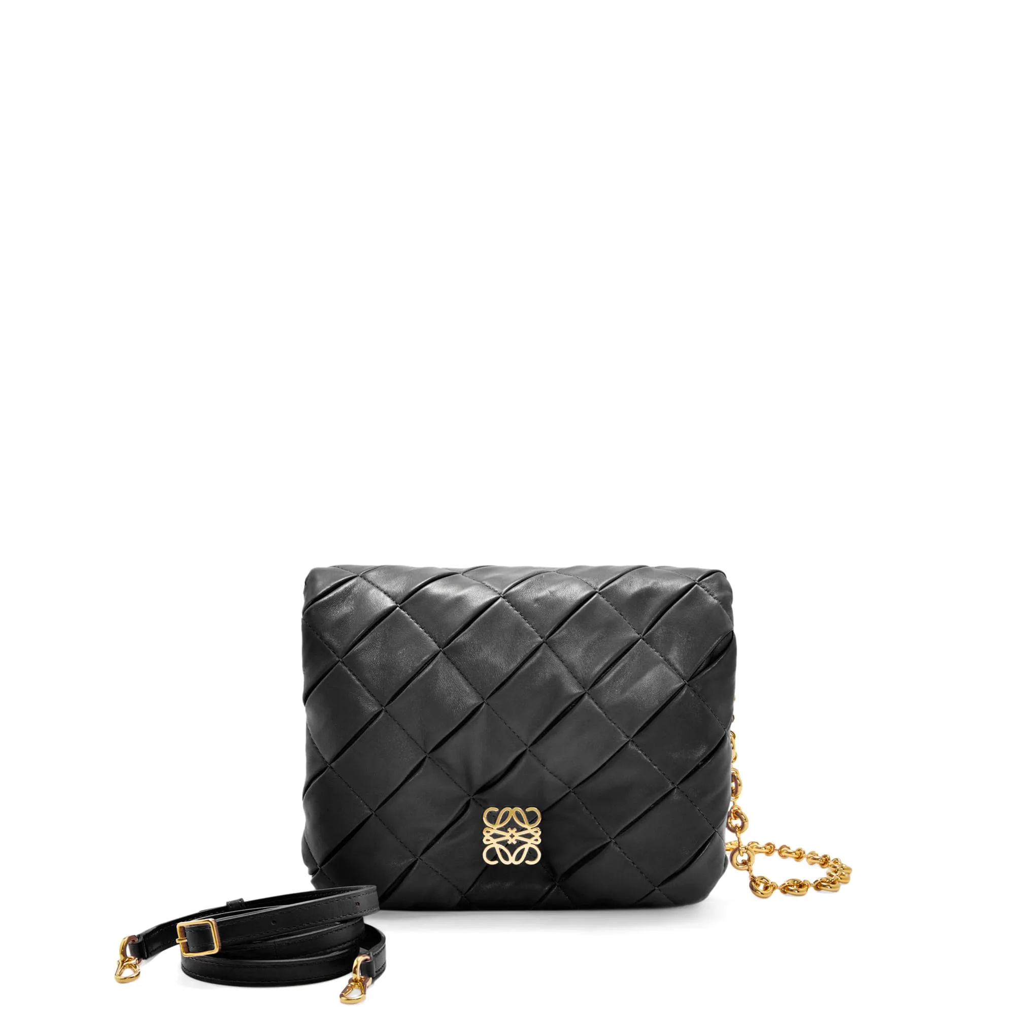 LOEWE Replica bags Puffer Goya in pleated shiny Nappa Lambskin