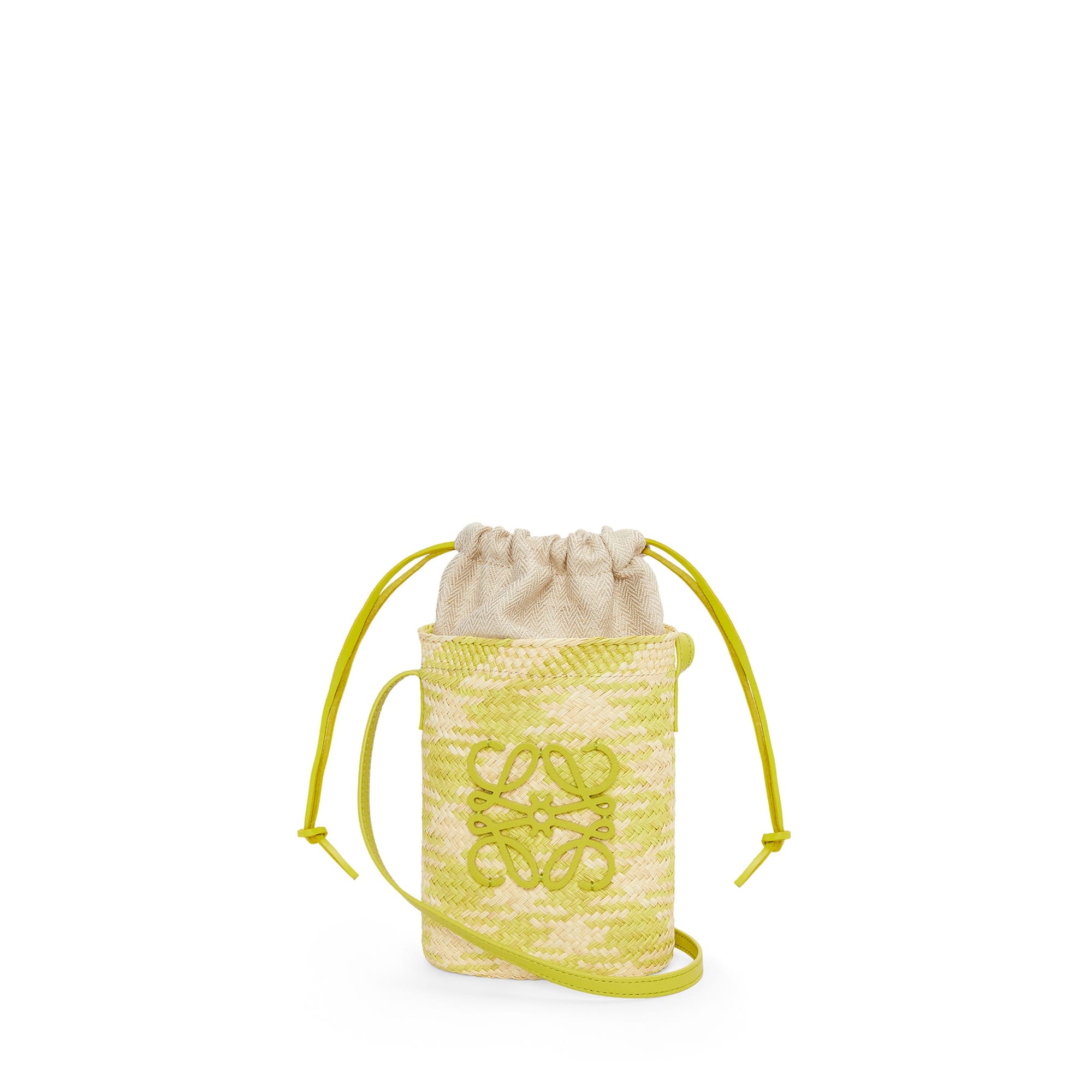 LOEWE Replica bags Anagram Checks square pocket in iraca palm and classic Calfskin
