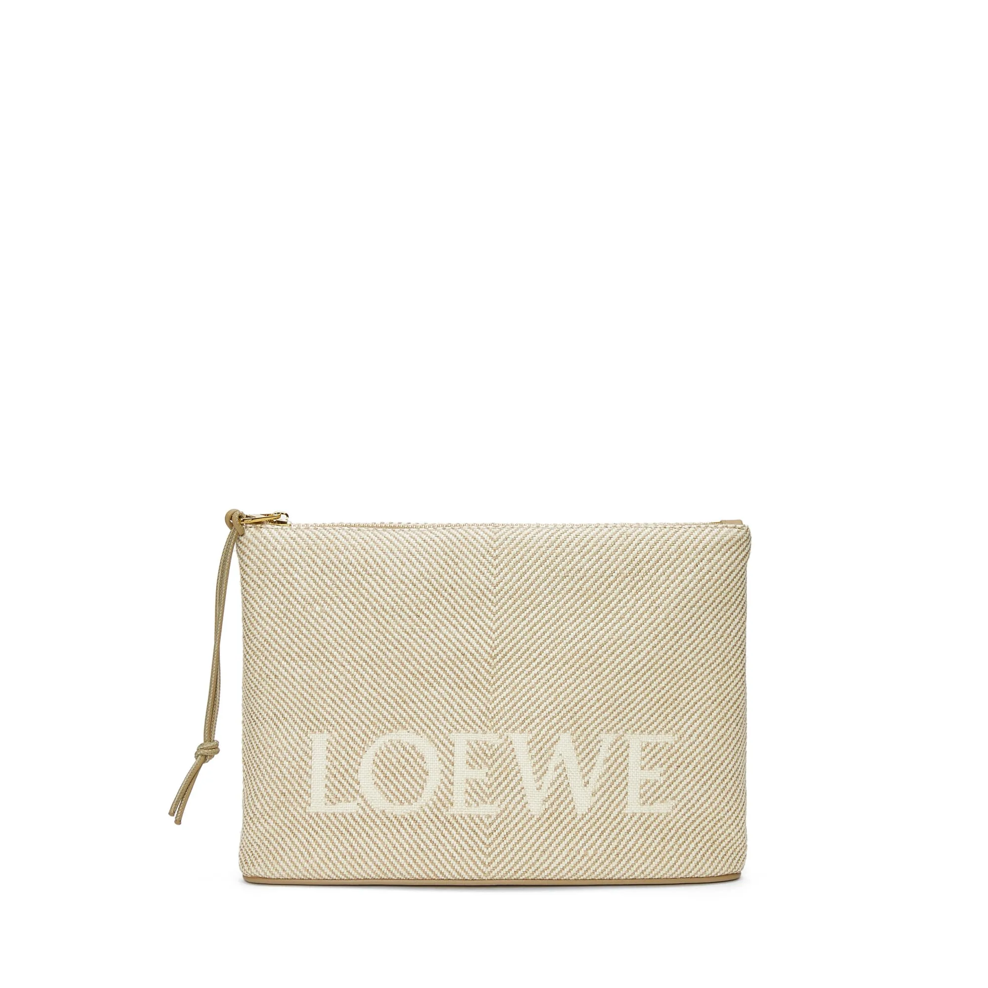 LOEWE Replica bags Oblong pouch in LOEWE jacquard and Calfskin