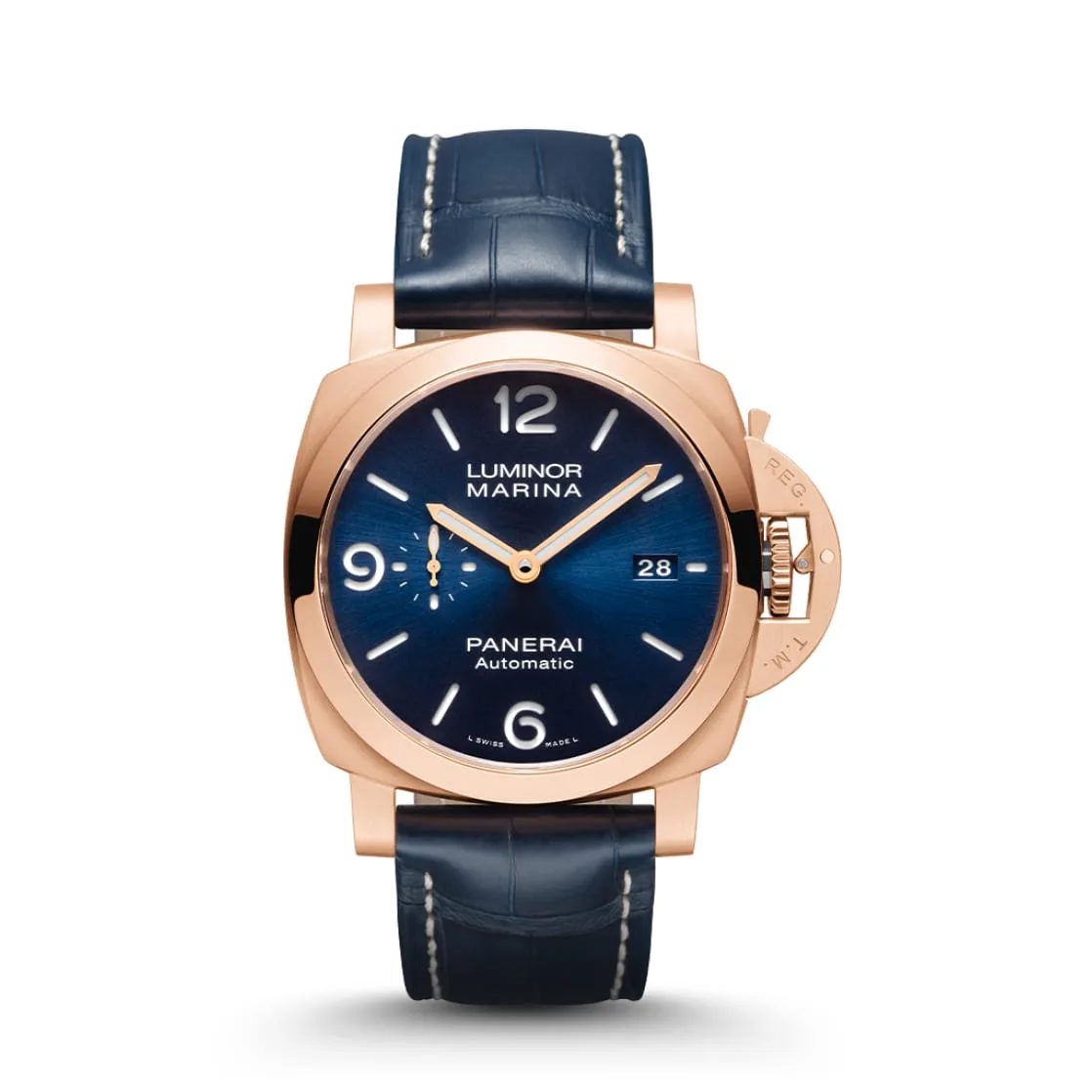Panerai Replica Watches Luminor Marina Goldtech Sole Blu Gold Copper 44mm Blue Dial PAM01112-TTF