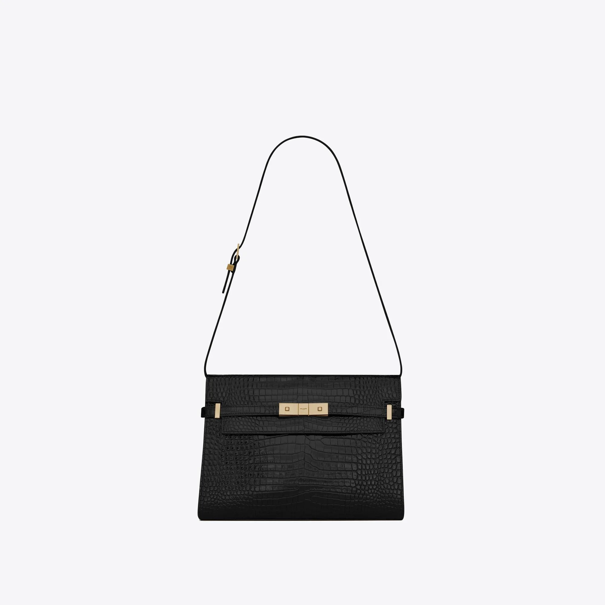 YSL replica designer bags manhattan in crocodile-embossed shiny leather