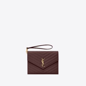 YSL Replica Designer Bag cassandre matelasse flap pouch in quilted grain de poudre embossed leather