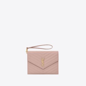 YSL Replica Designer Bag cassandre matelasse flap pouch in quilted grain de poudre embossed leather