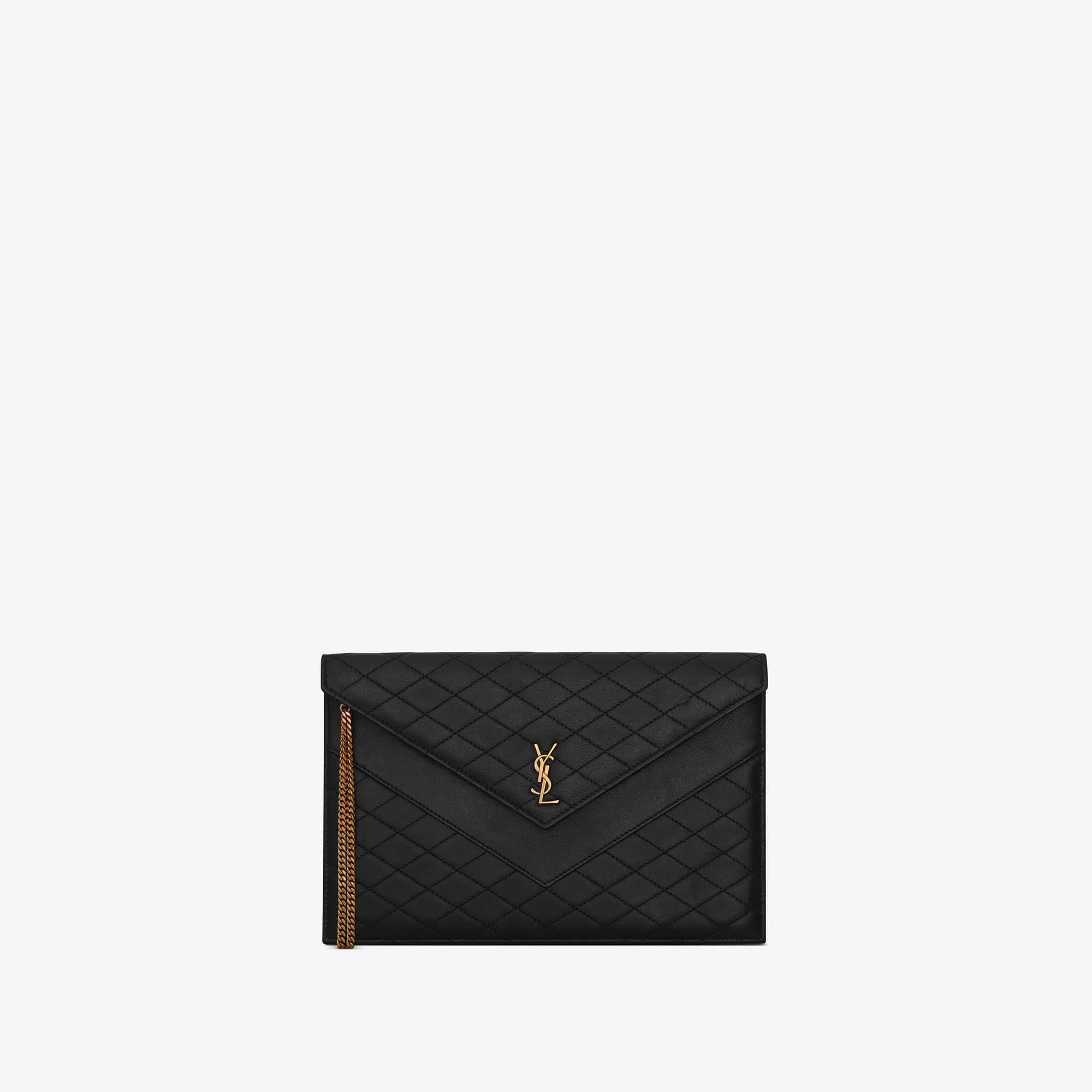 YSL replica designer bags gaby double-flap chain pouch in lambskin