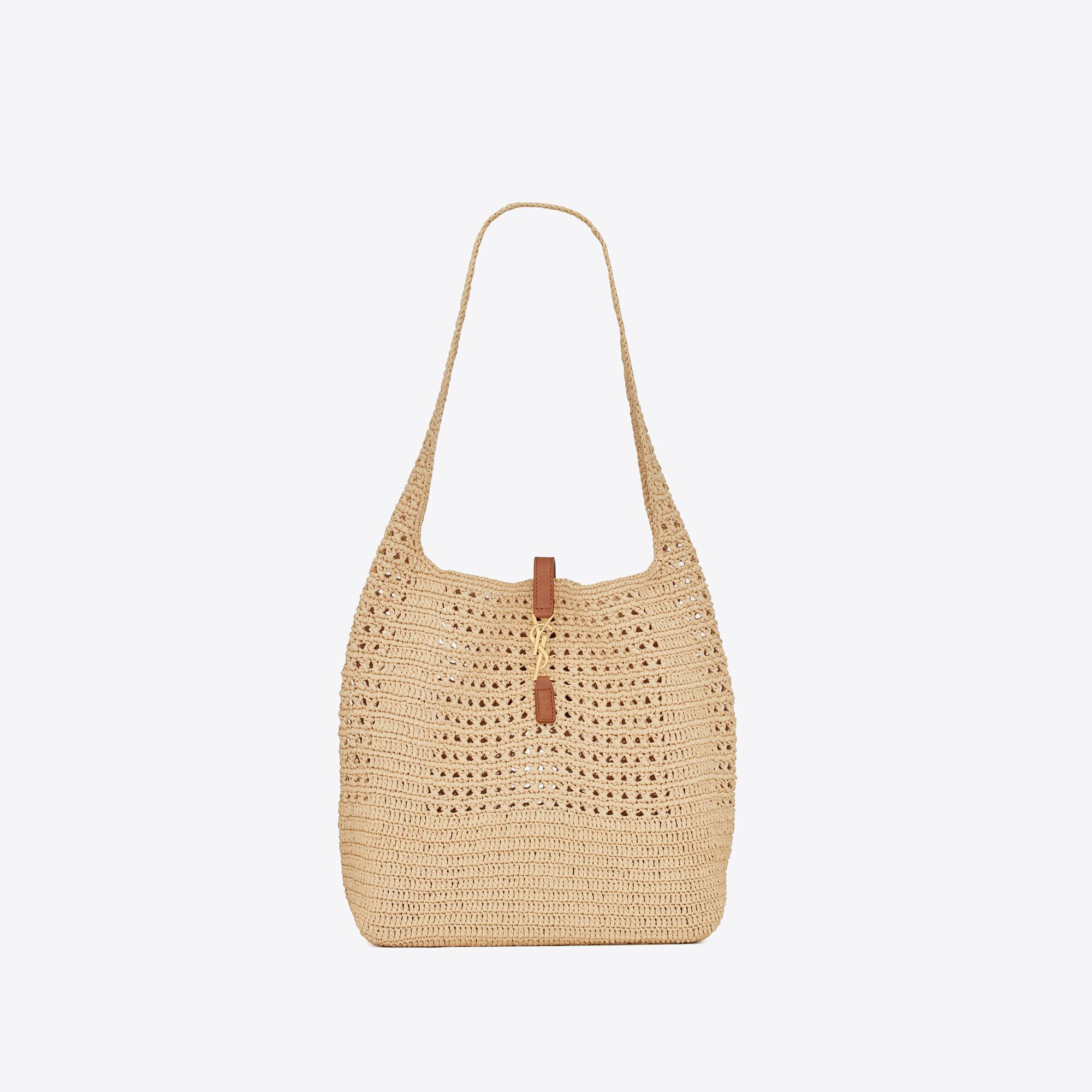YSL replica designer bags le 5 a 7 in raffia crochet and smooth leather