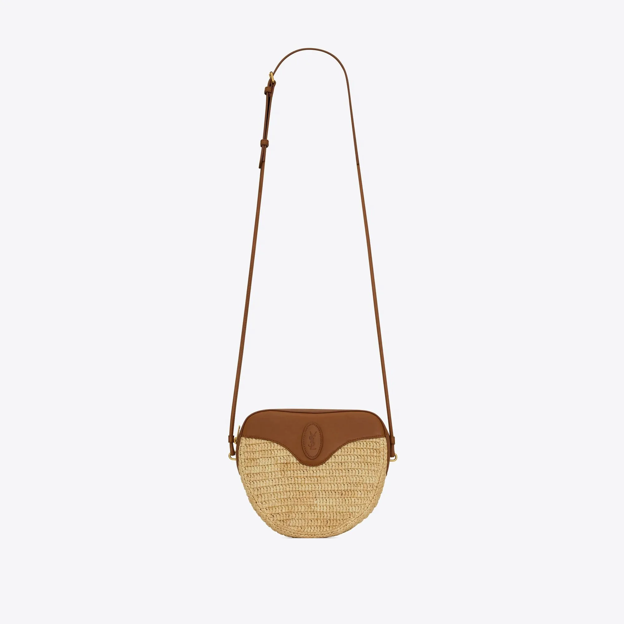 YSL replica designer bags le c ur in raffia and vegetable-tanned leather