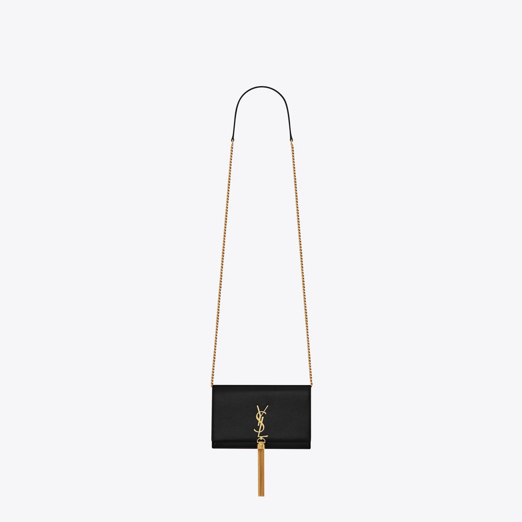 YSL replica designer bags kate chain wallet in grain de poudre leather