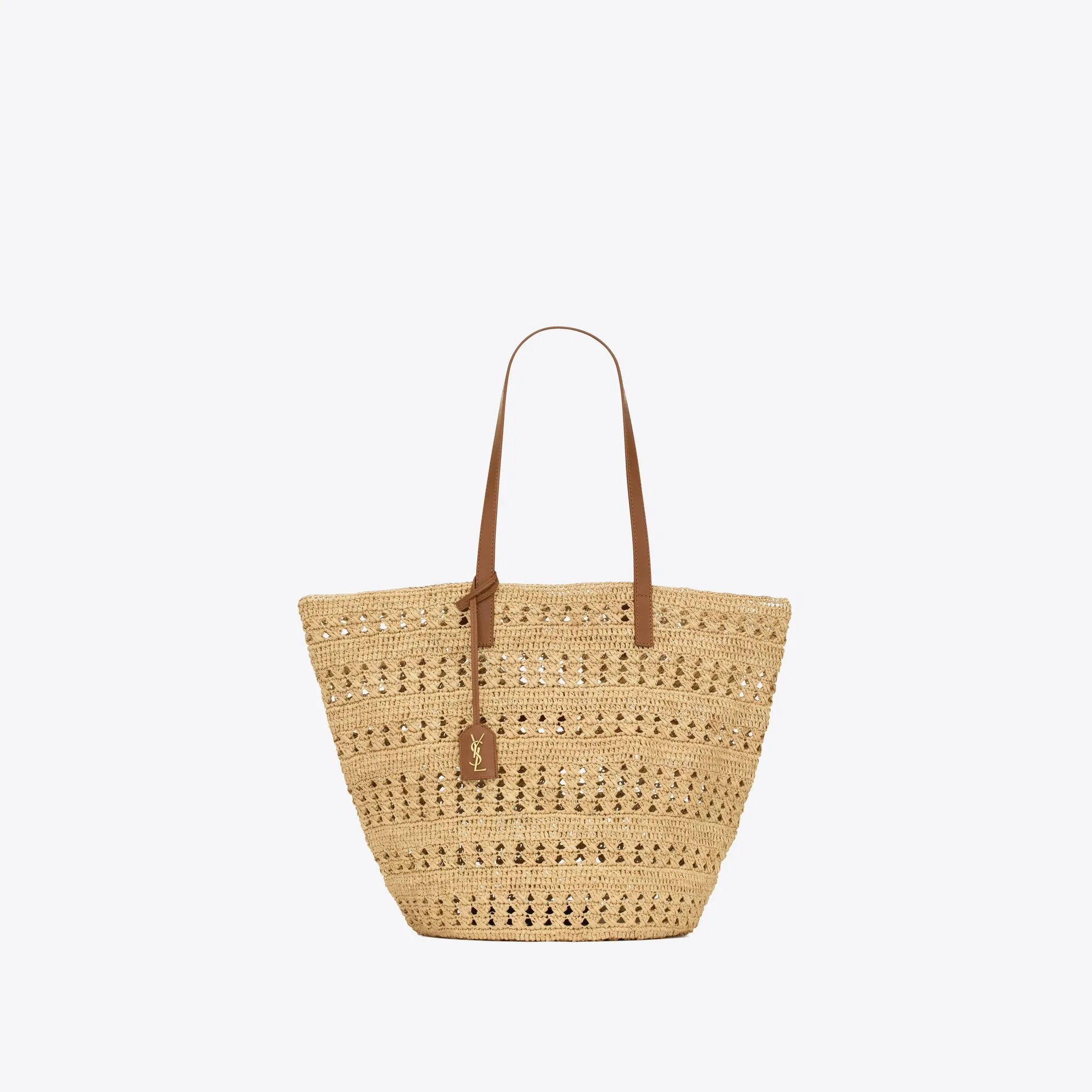 YSL replica designer bags panier medium bag in raffia