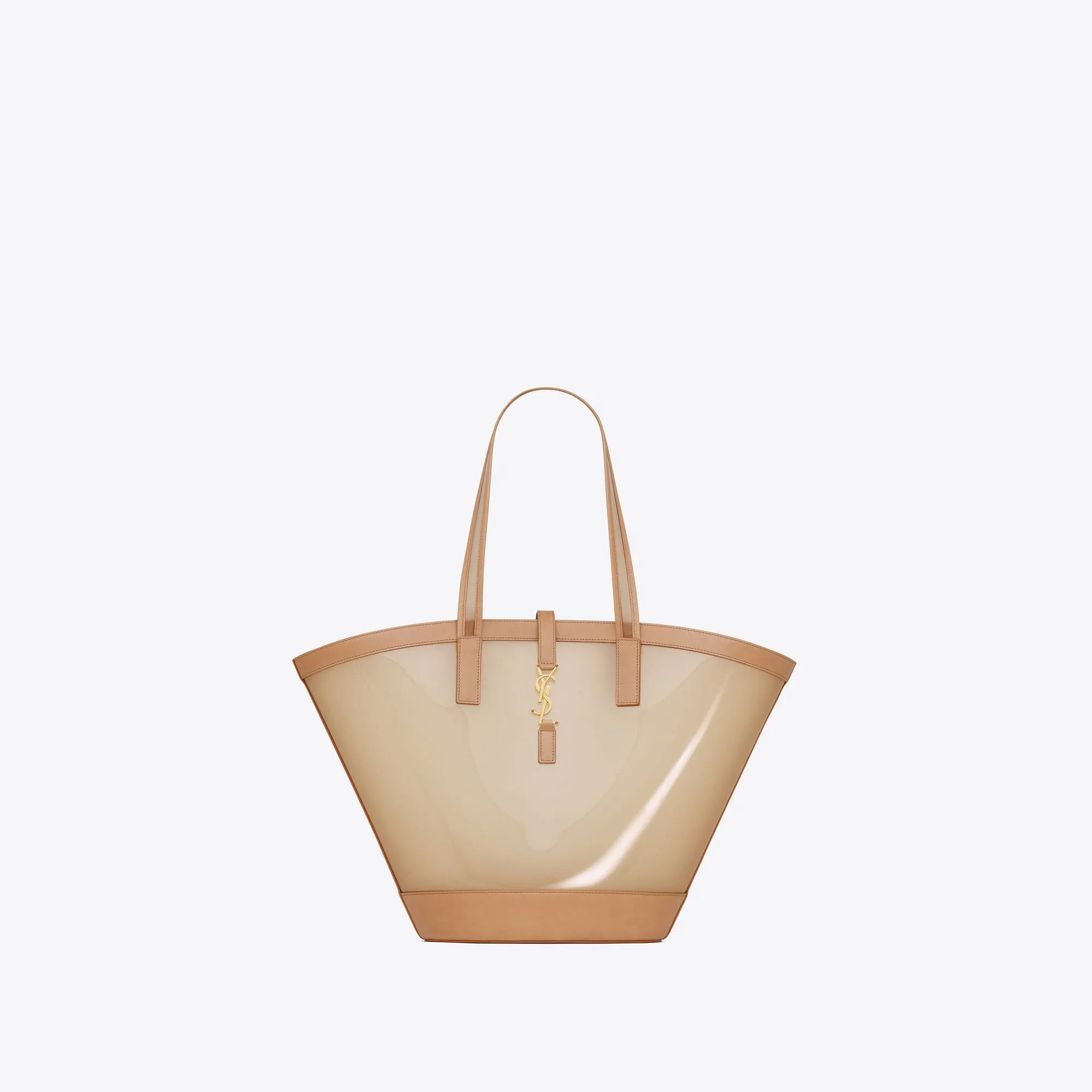 YSL replica designer bags panier medium in vinyl and vegetable-tanned leather
