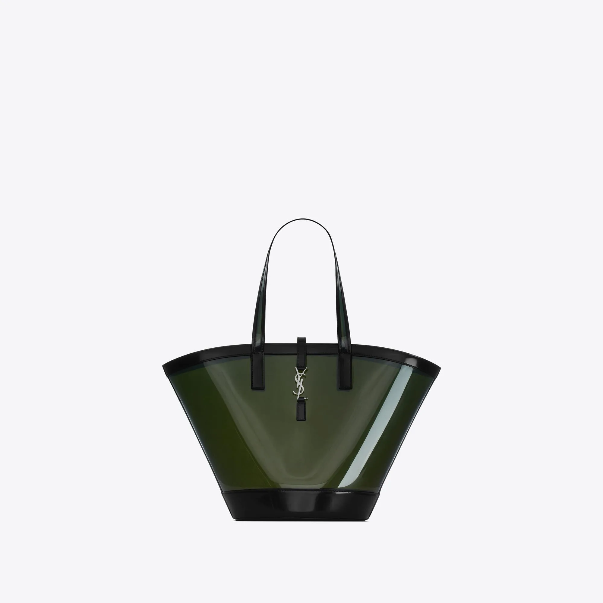 YSL replica designer bags panier medium in vinyl and shiny leather