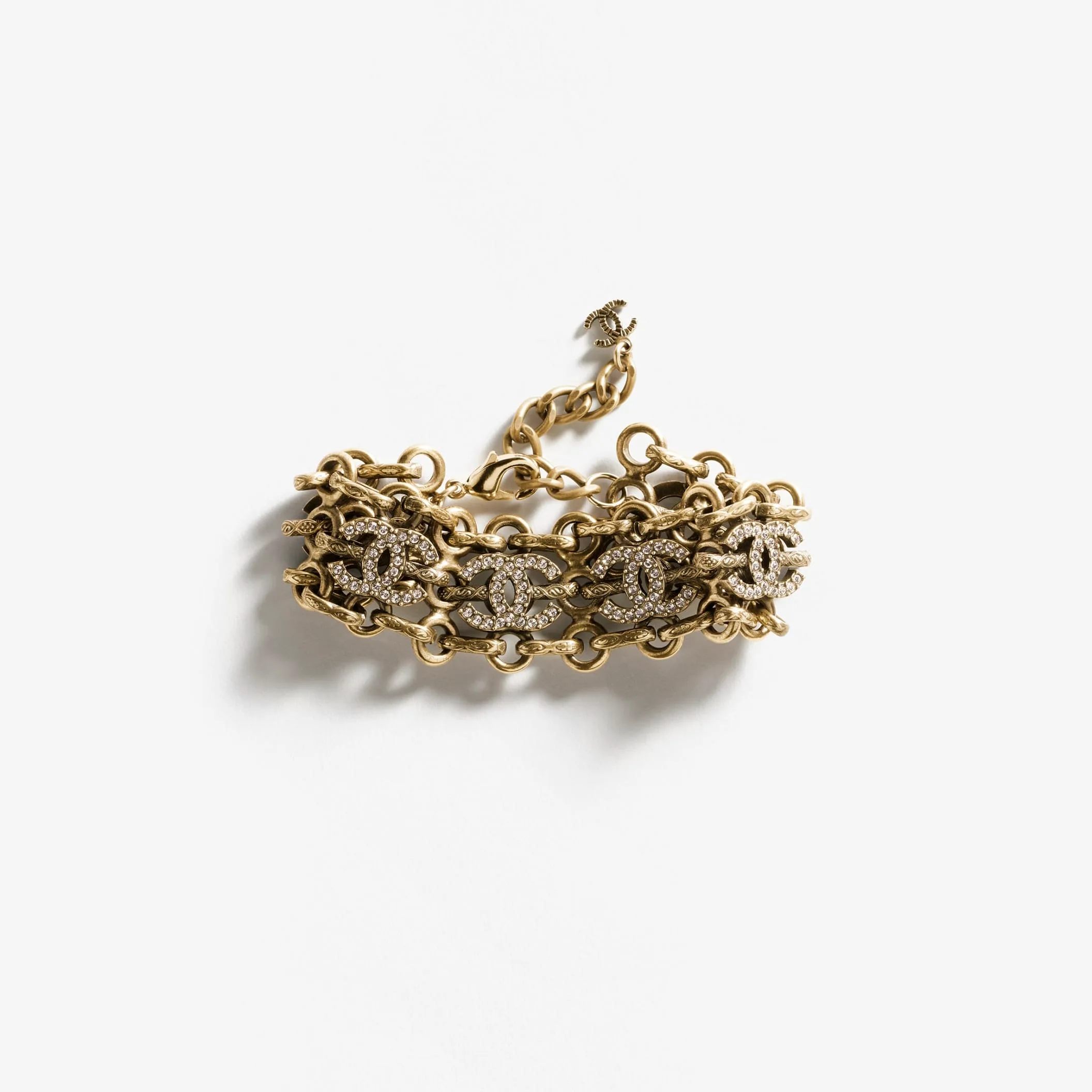 Gold & Crystal chanel replica bracelet