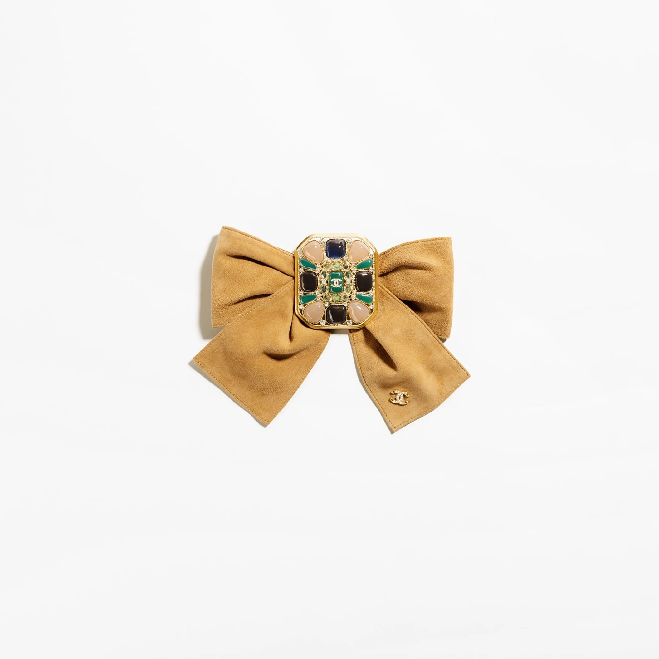 Gold Beige Multicolor & Crystal chanel replica brooch