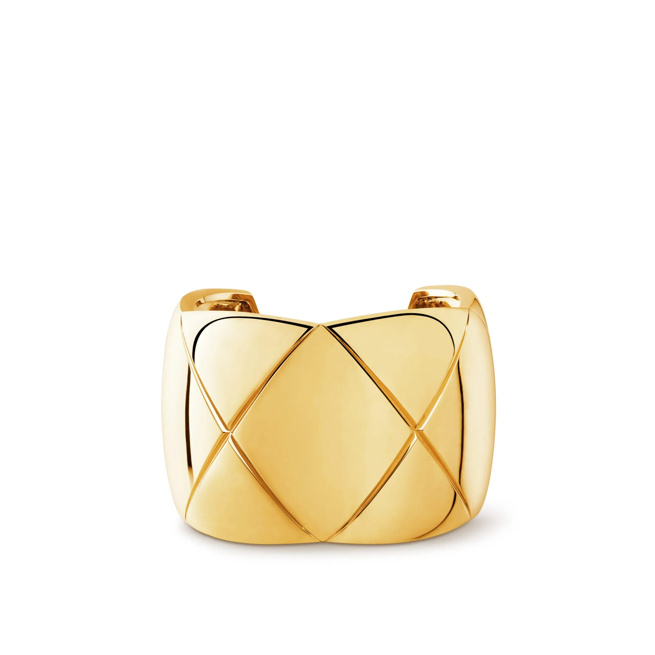 Coco Crush cuff Quilted motif 18K yellow gold Fake chanel earrings