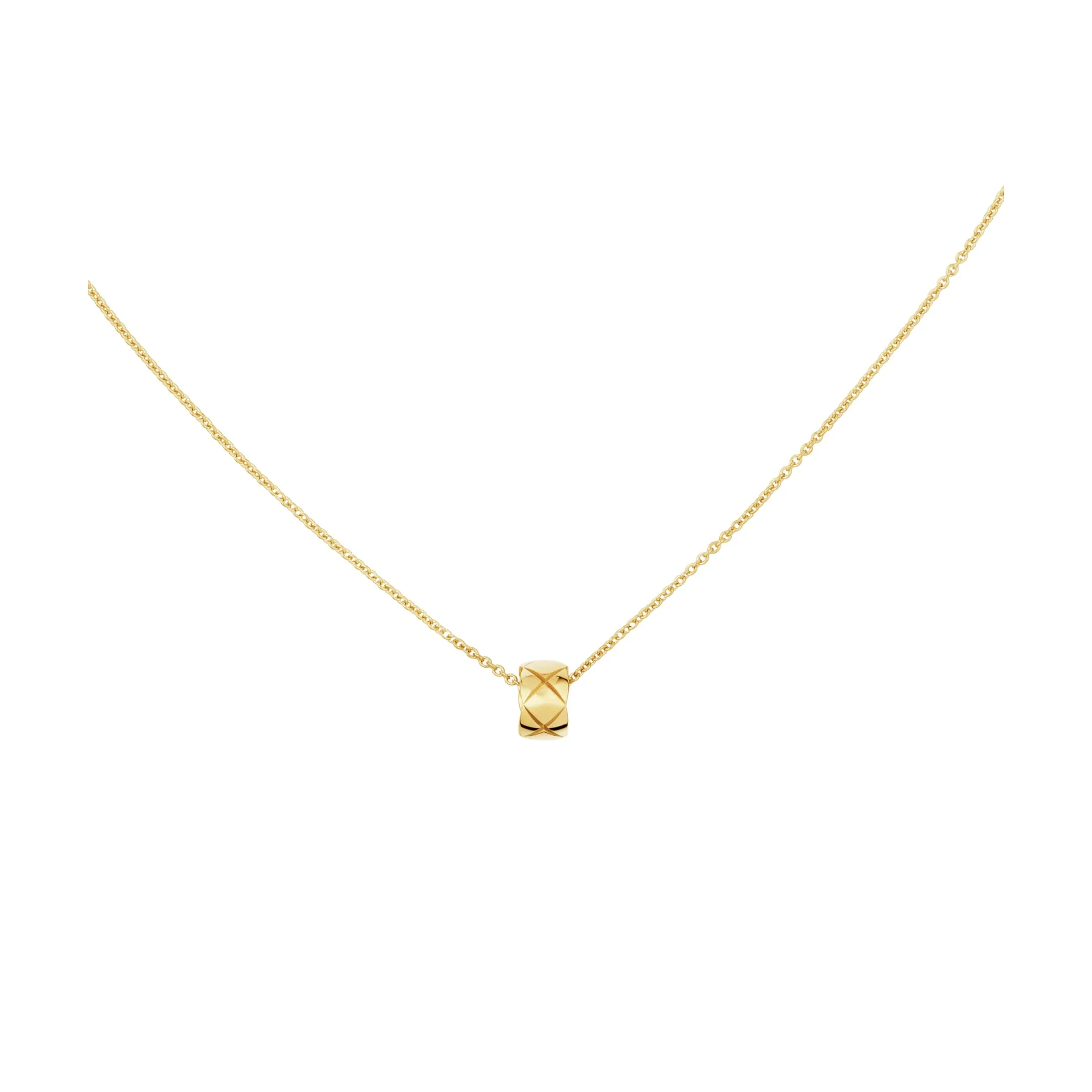 Coco Crush fake chanel necklace Quilted motif 18K yellow gold