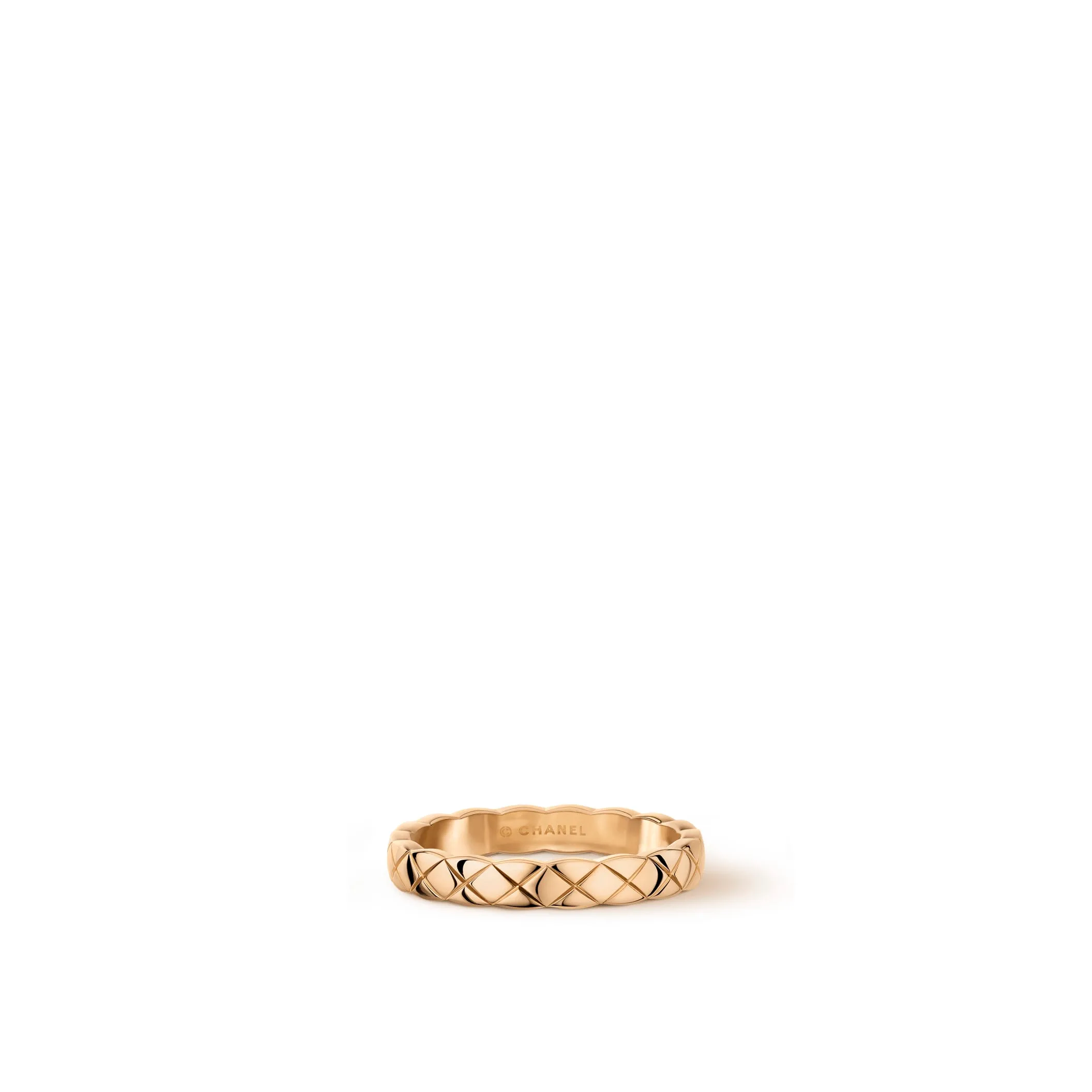 Coco Crush chanel dupes ring Quilted motif mini version 18K BEIGE GOLD