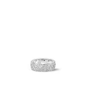 Coco Crush chanel dupes ring Quilted motif small version 18K white gold diamonds