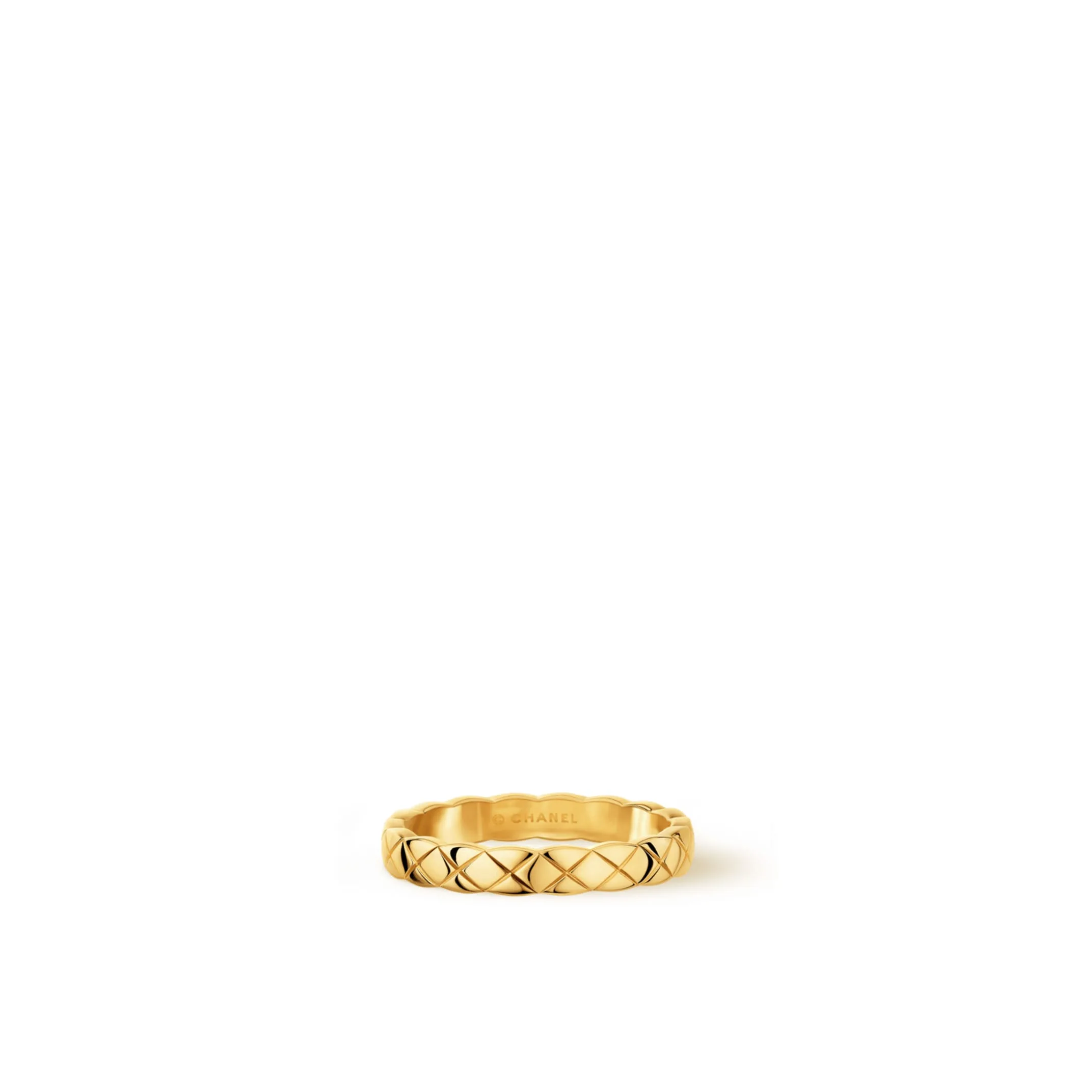 Coco Crush chanel dupes ring Quilted motif mini version 18K yellow gold