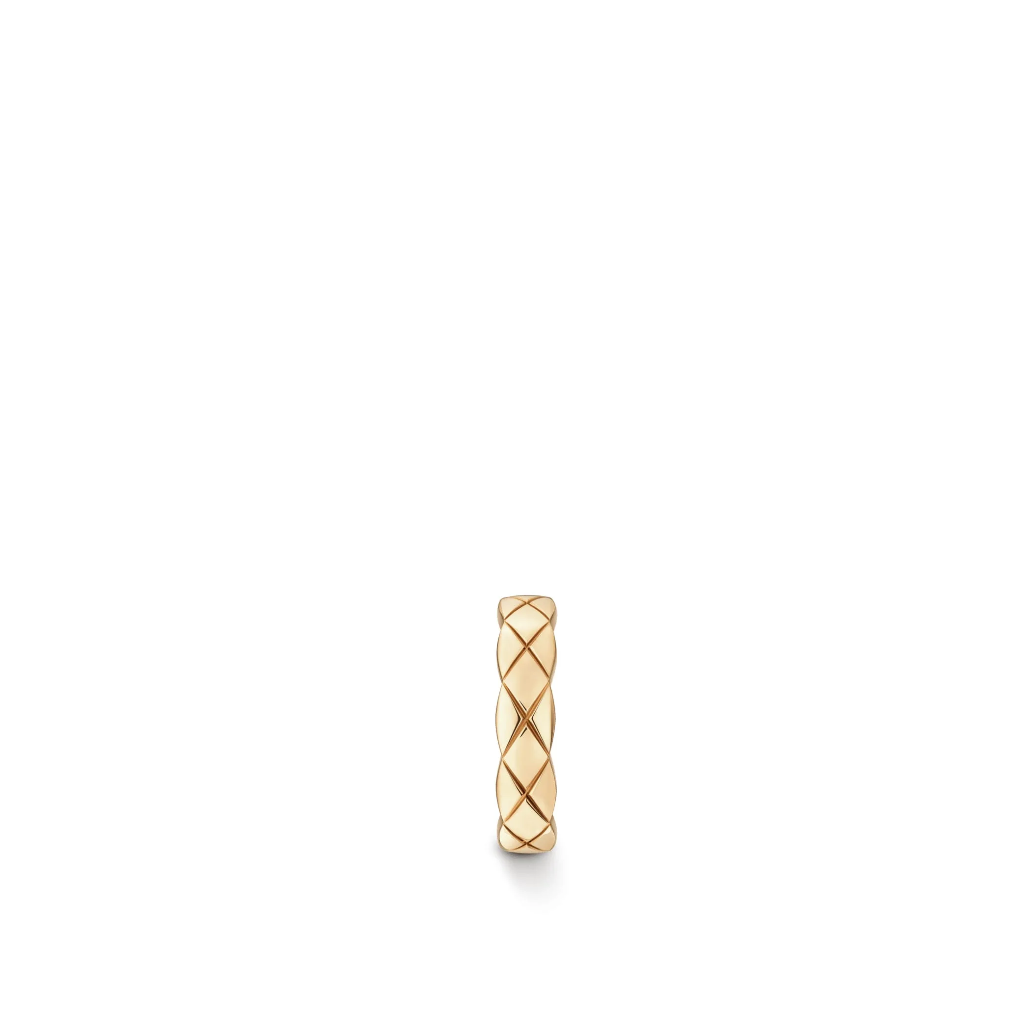 Coco Crush single Fake chanel earrings Quilted motif 18K BEIGE GOLD
