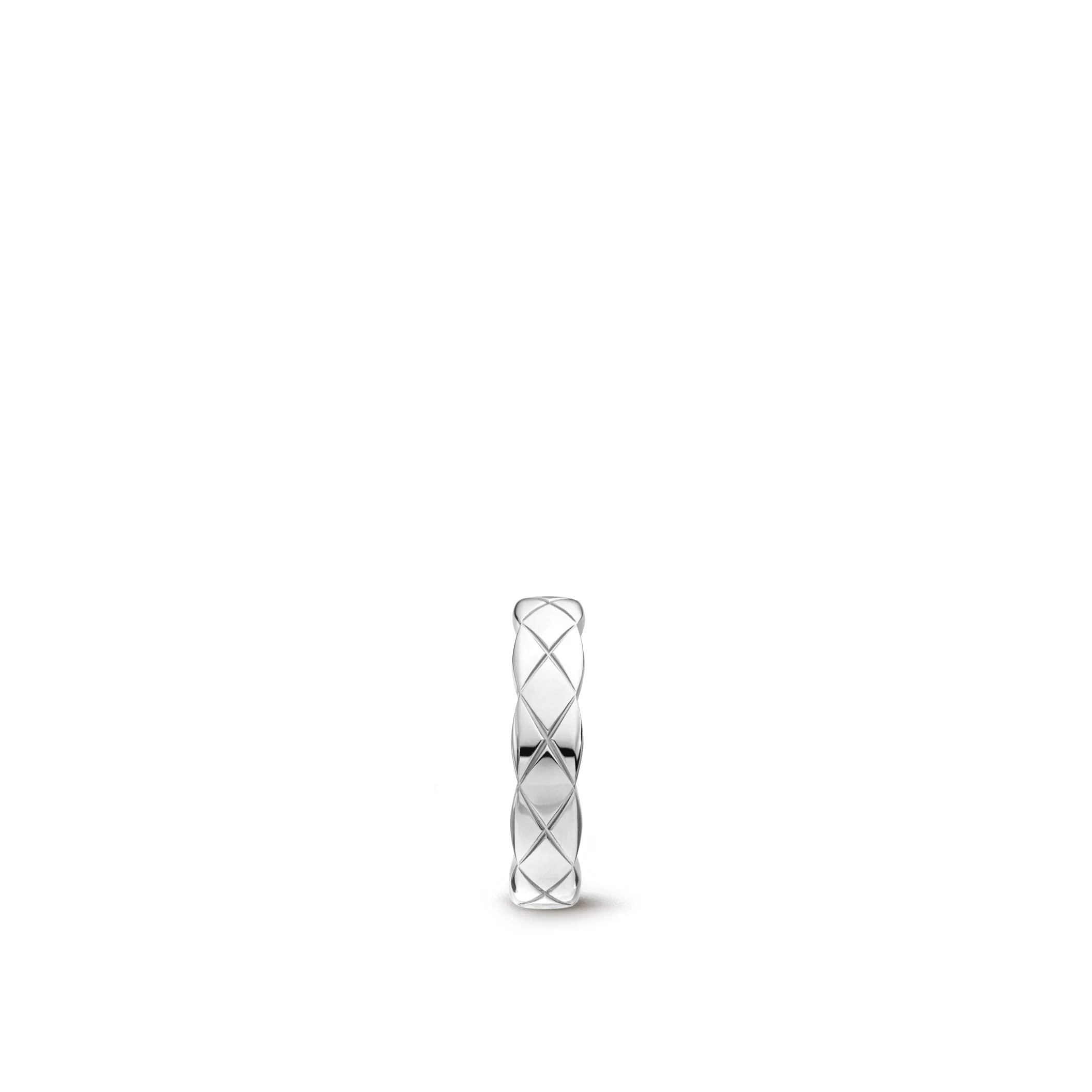 Coco Crush single Fake chanel earrings Quilted motif 18K white gold