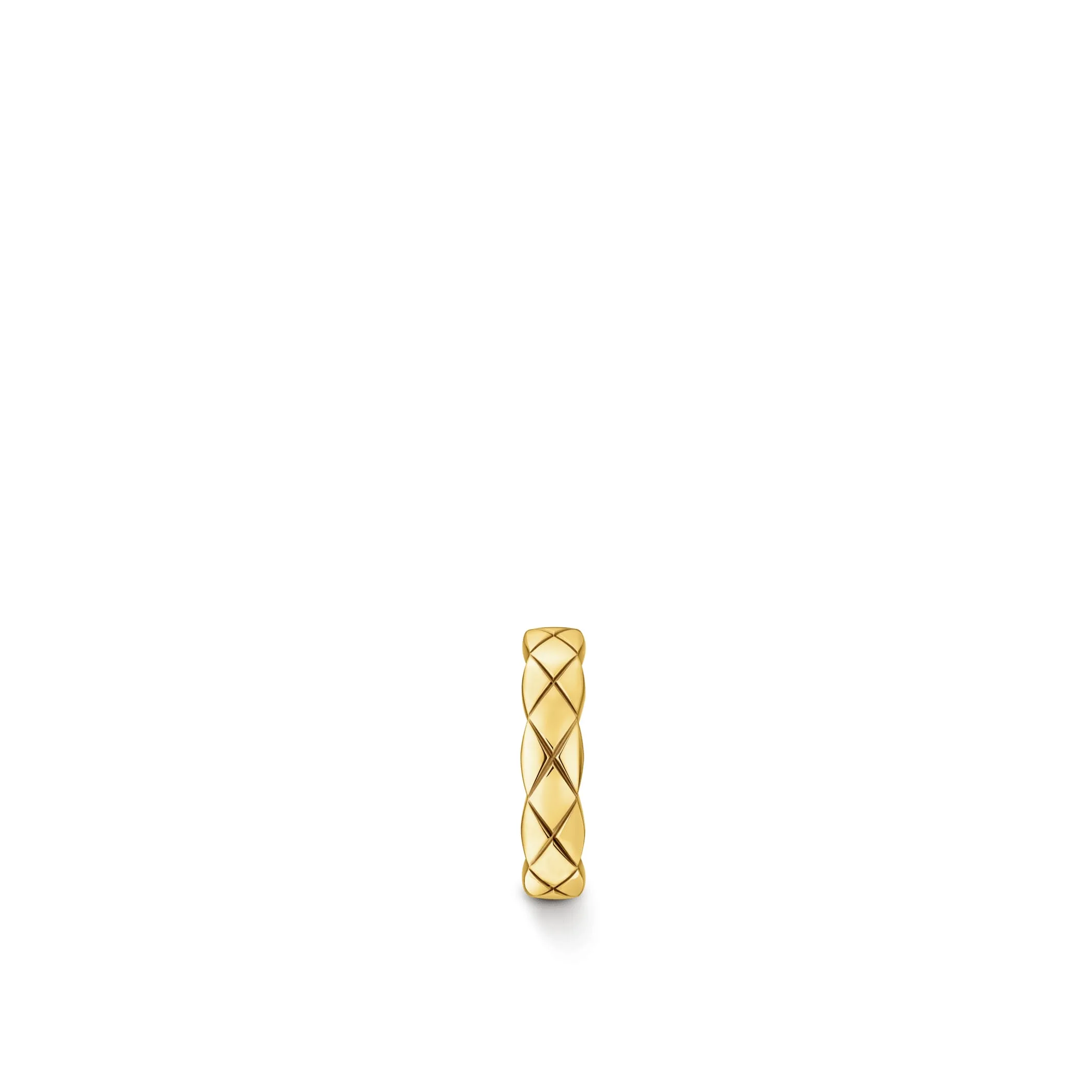 Coco Crush single Fake chanel earrings Quilted motif 18K yellow gold