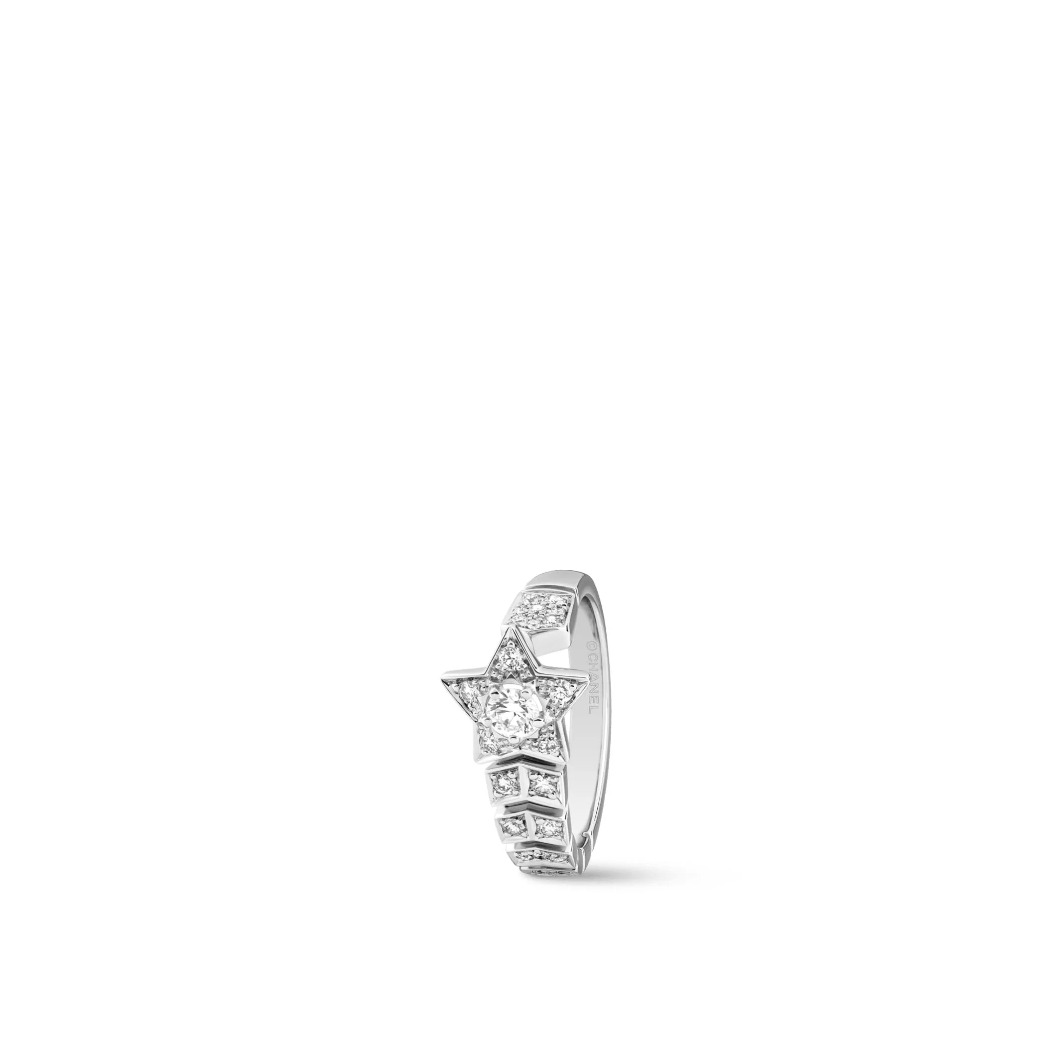Comete Chevron chanel dupes ring 18K white gold diamonds