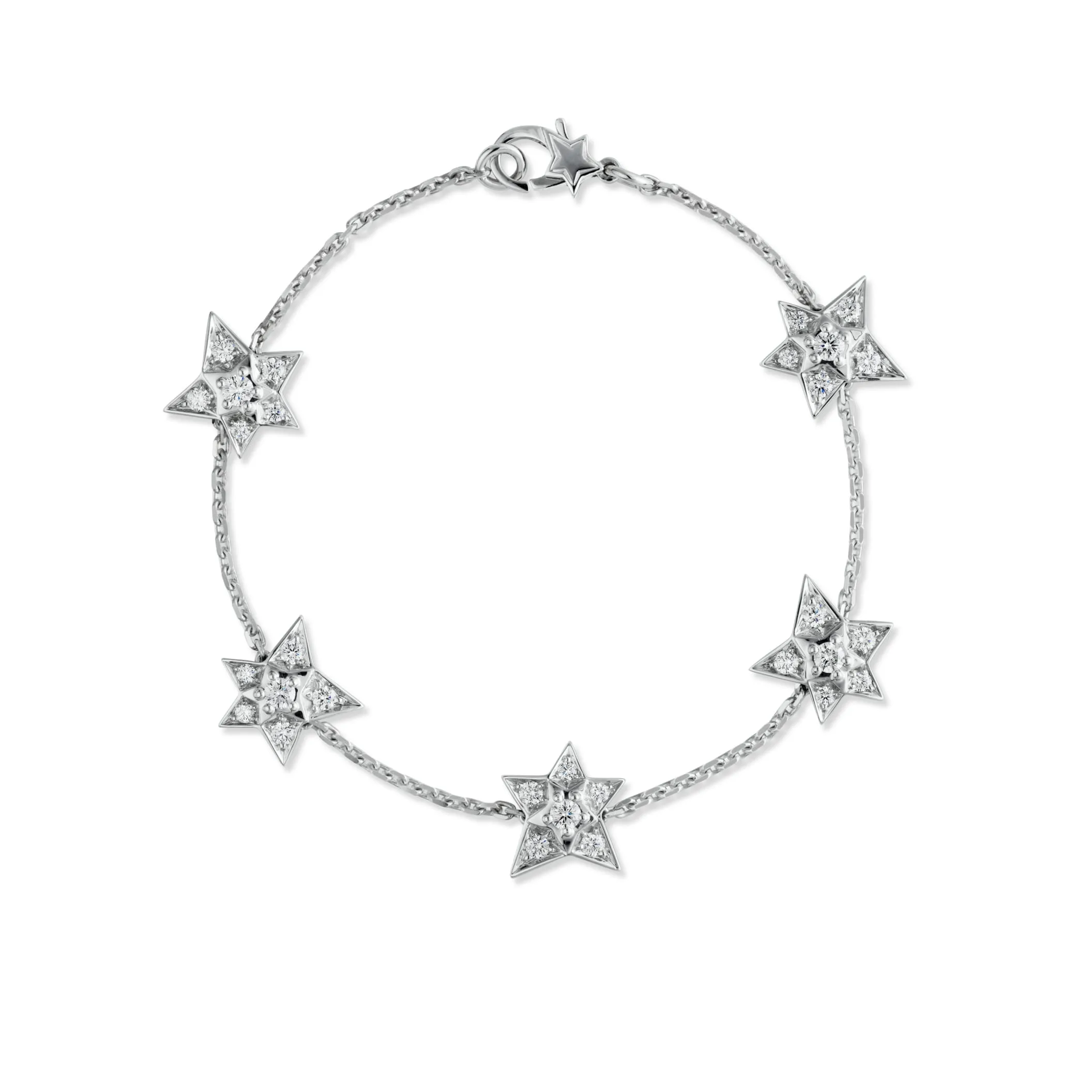Comete Geode chanel replica bracelet 18K white gold diamonds