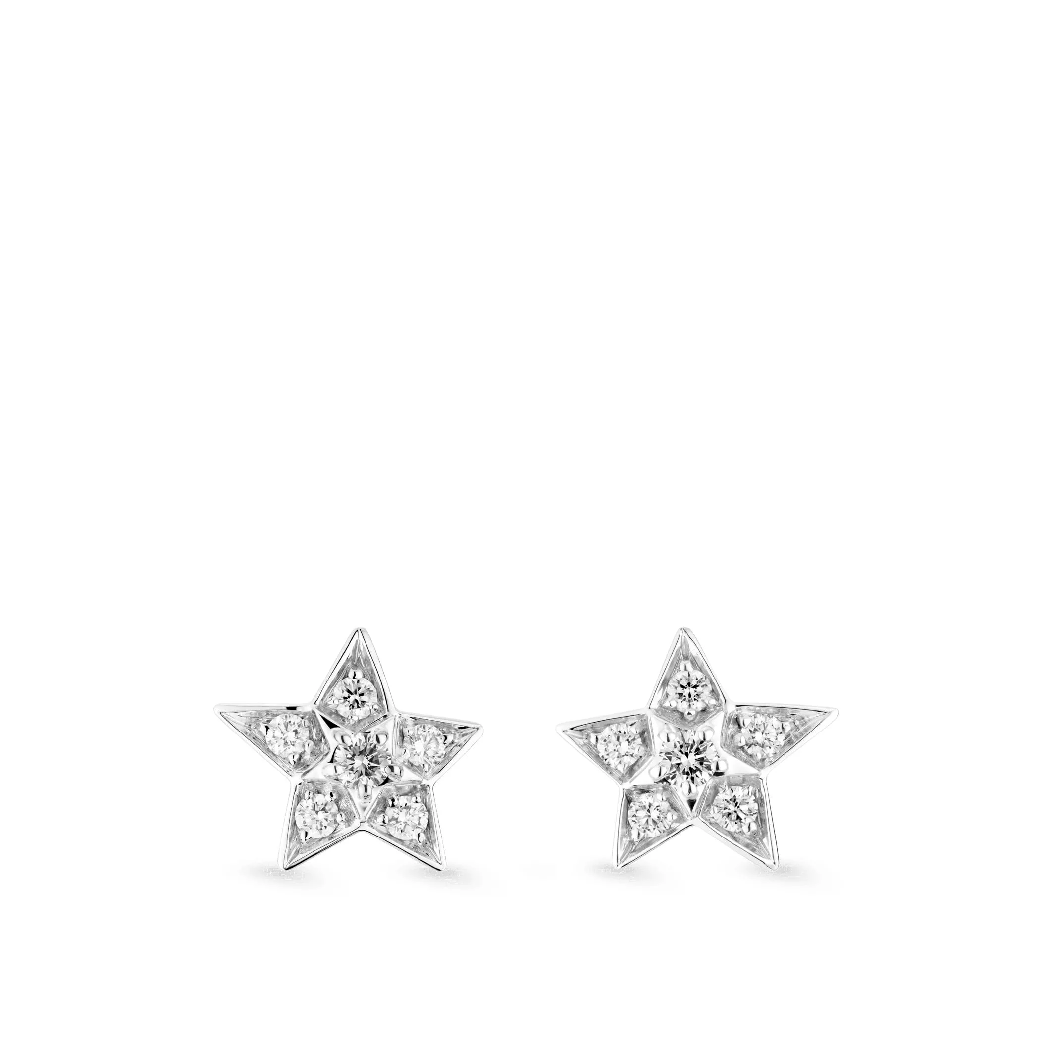 Comete Geode Fake chanel earrings Small version 18K white gold diamonds