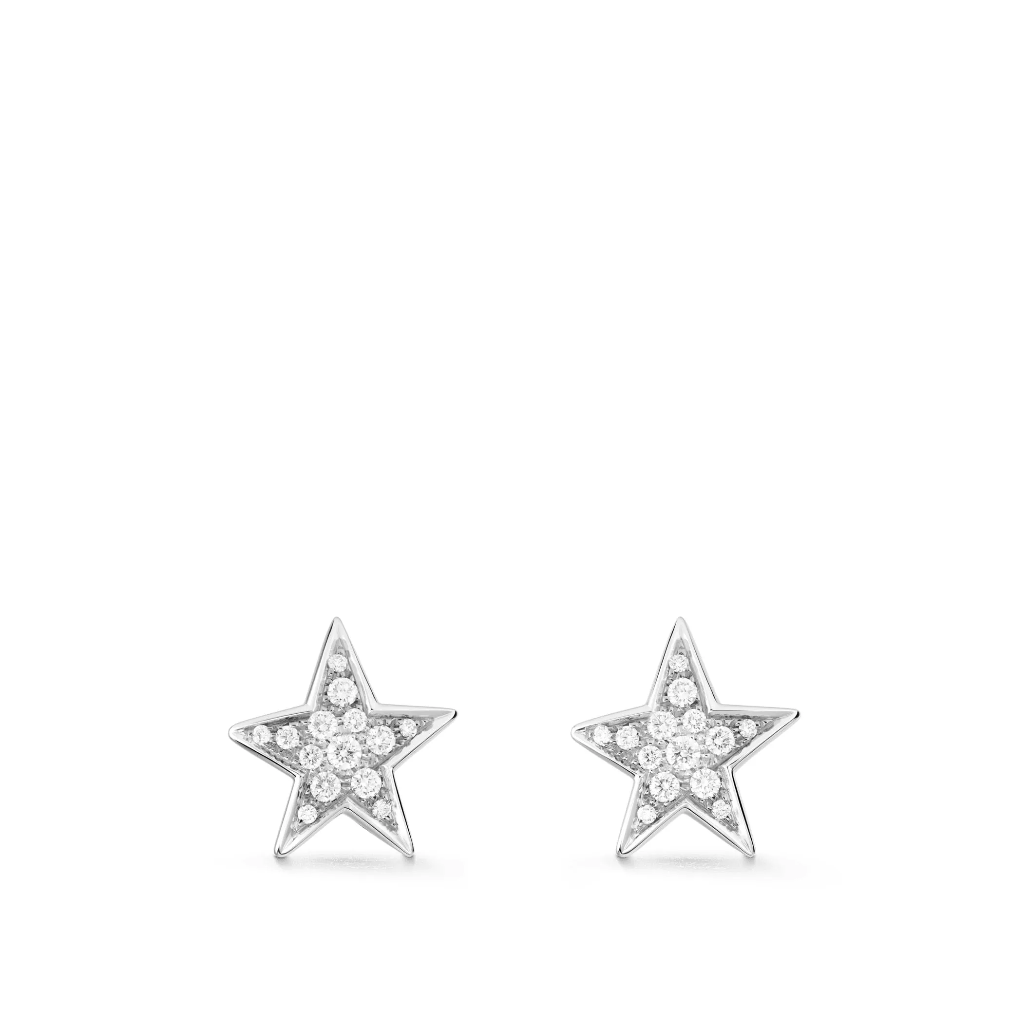 Comete Geode Fake chanel earrings Medium version 18K white gold diamonds