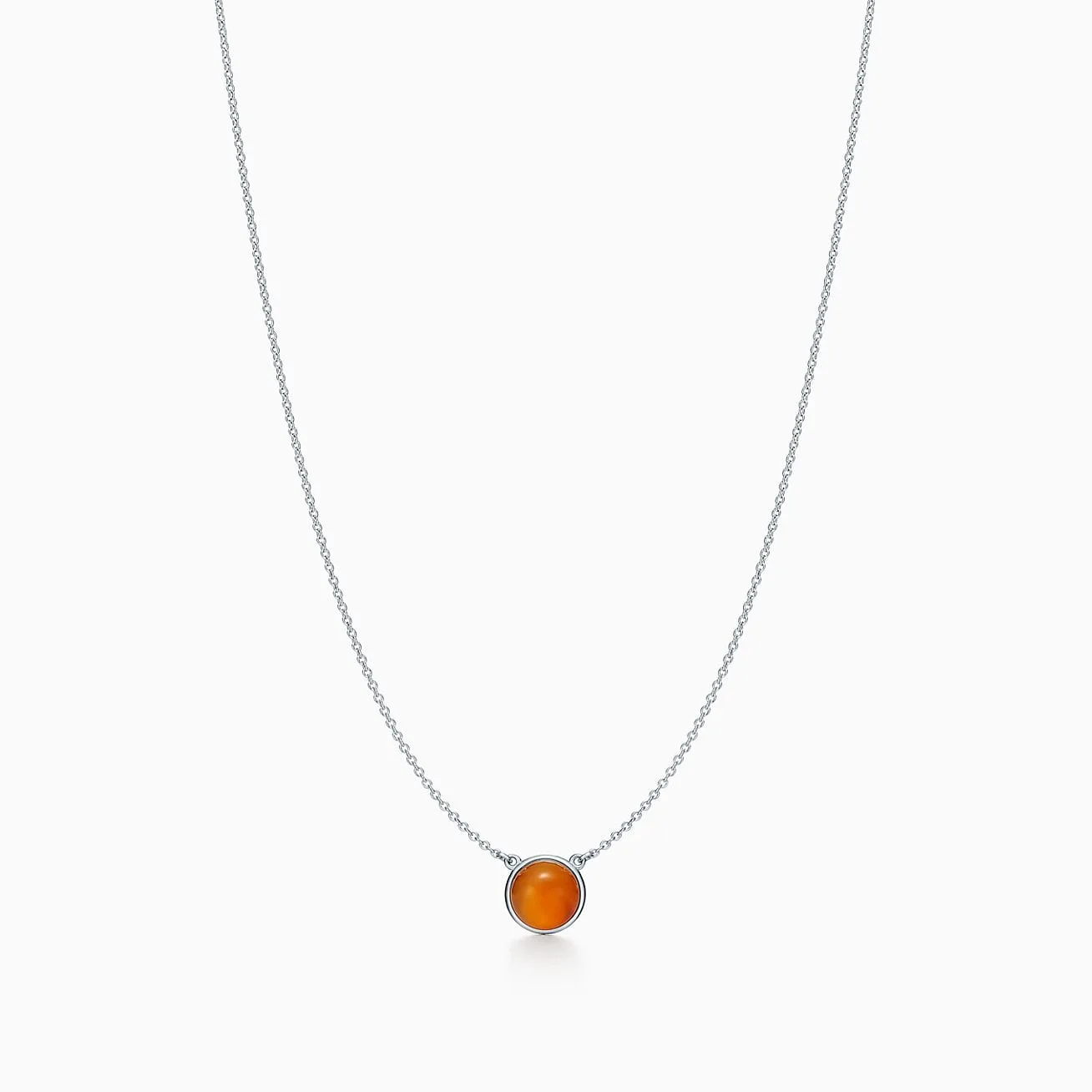 Elsa Peretti Color by the Yard Orange Chalcedony Pendant Replica Tiffany necklace