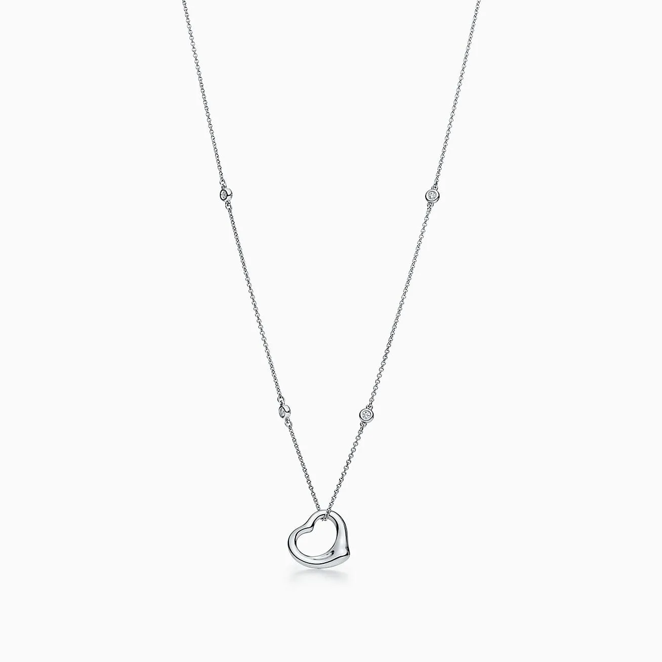 Elsa Peretti Diamonds by the Yard Open Heart Pendant Replica Tiffany necklace